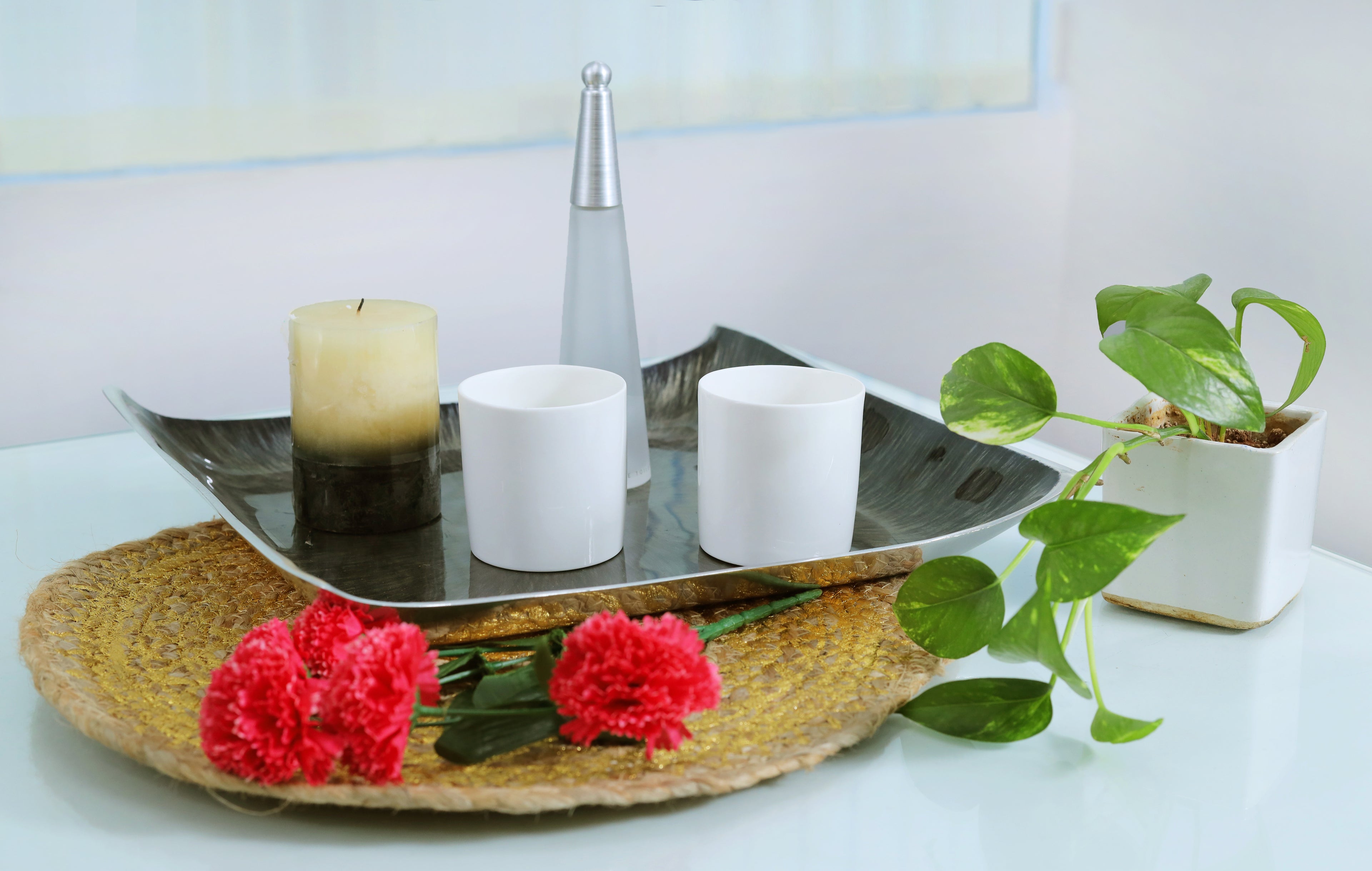 Olive Radiance Aluminium Metal Rust-Free Tray