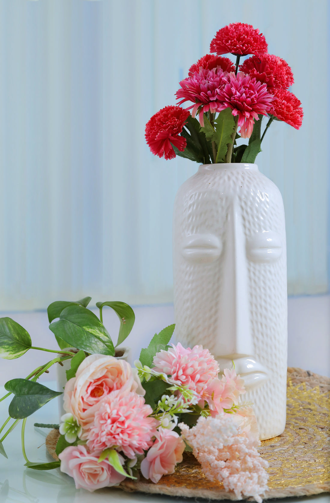Blossom Beauty Ceramic Face Shape Vase