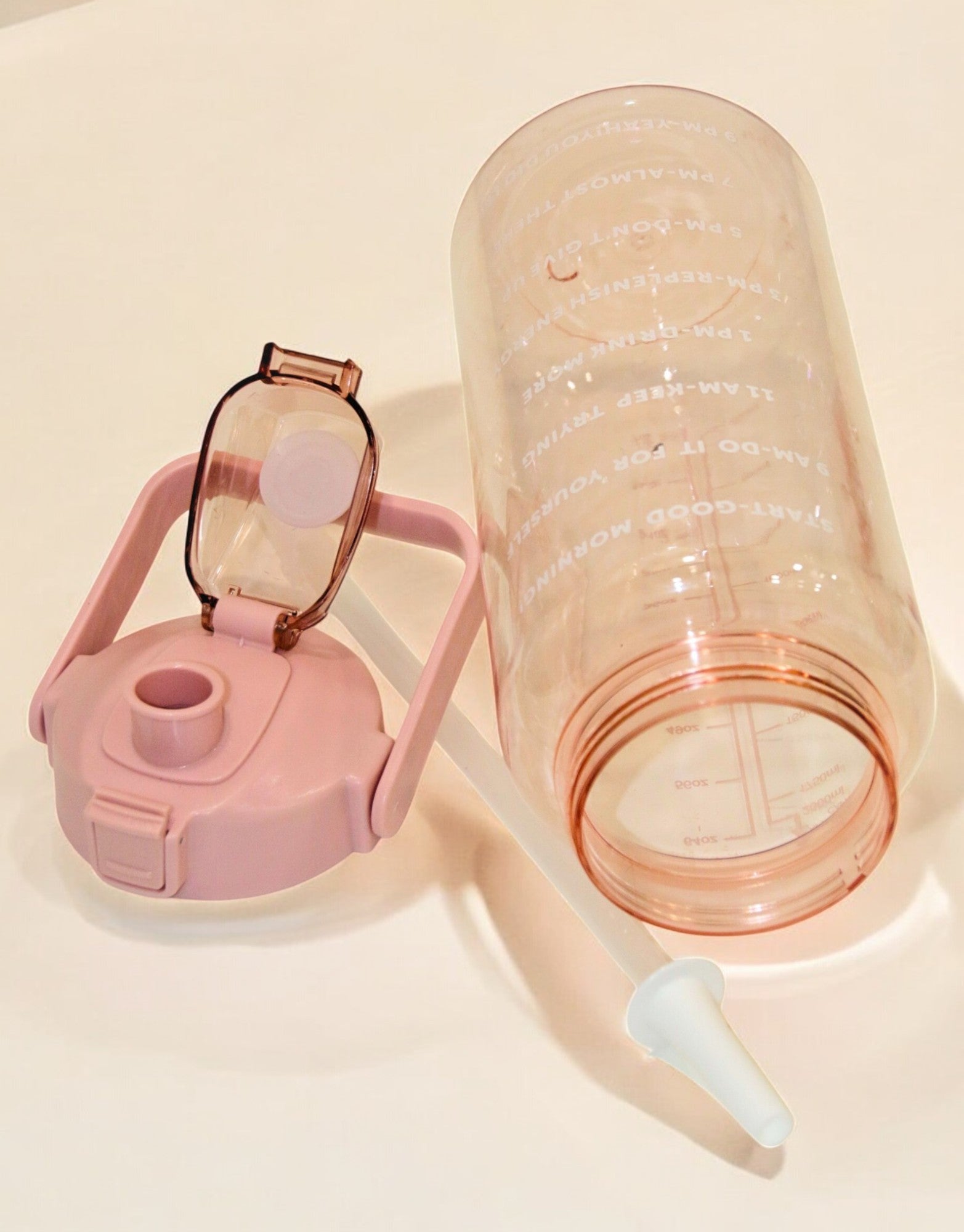 Pink 2-Ltr Sports Water Bottle Leak Proof with Handle and Straw