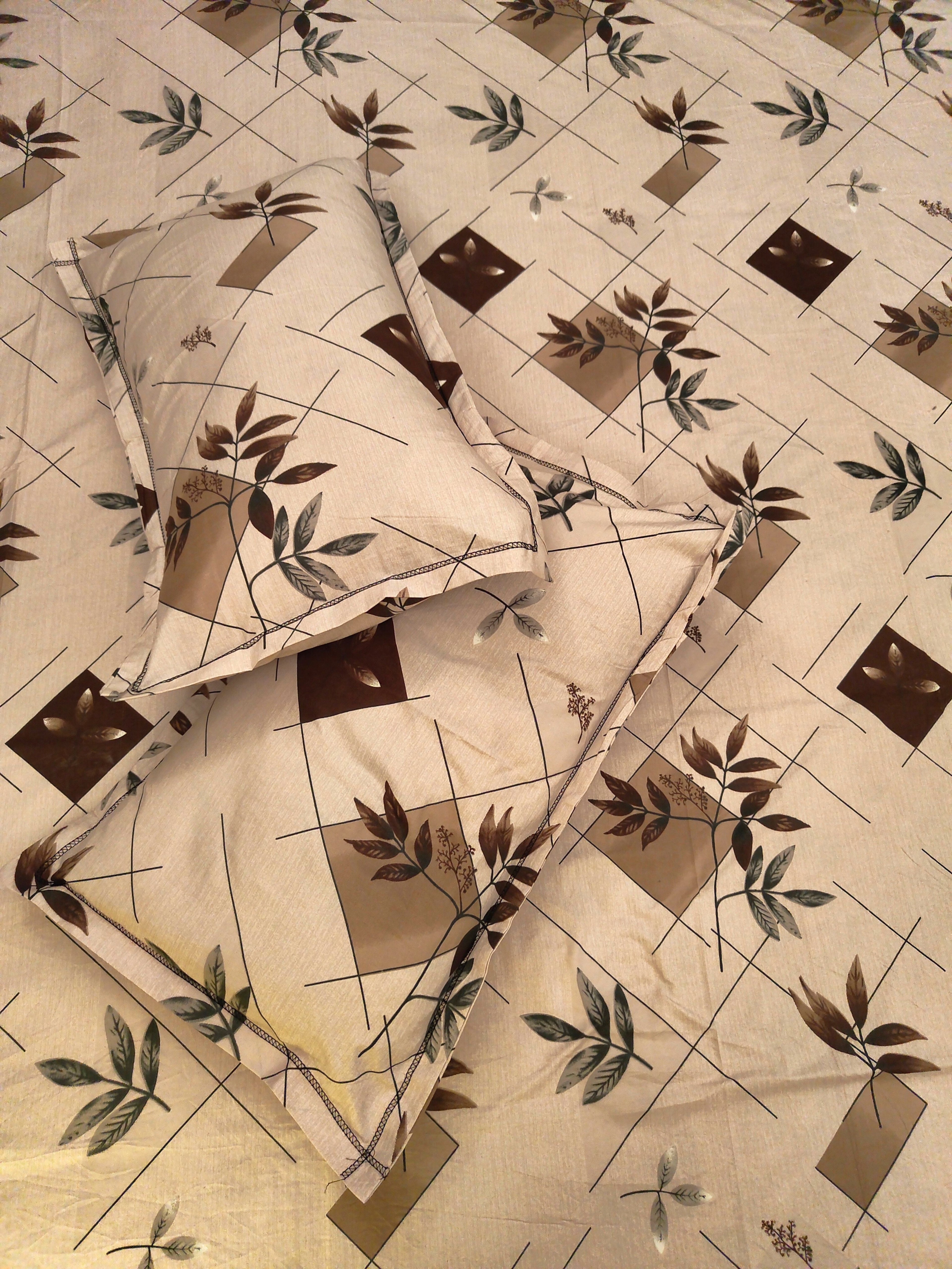 Cotton Flat Double Bed Bedsheet Breathable & Super Soft Fabric Pastel shade