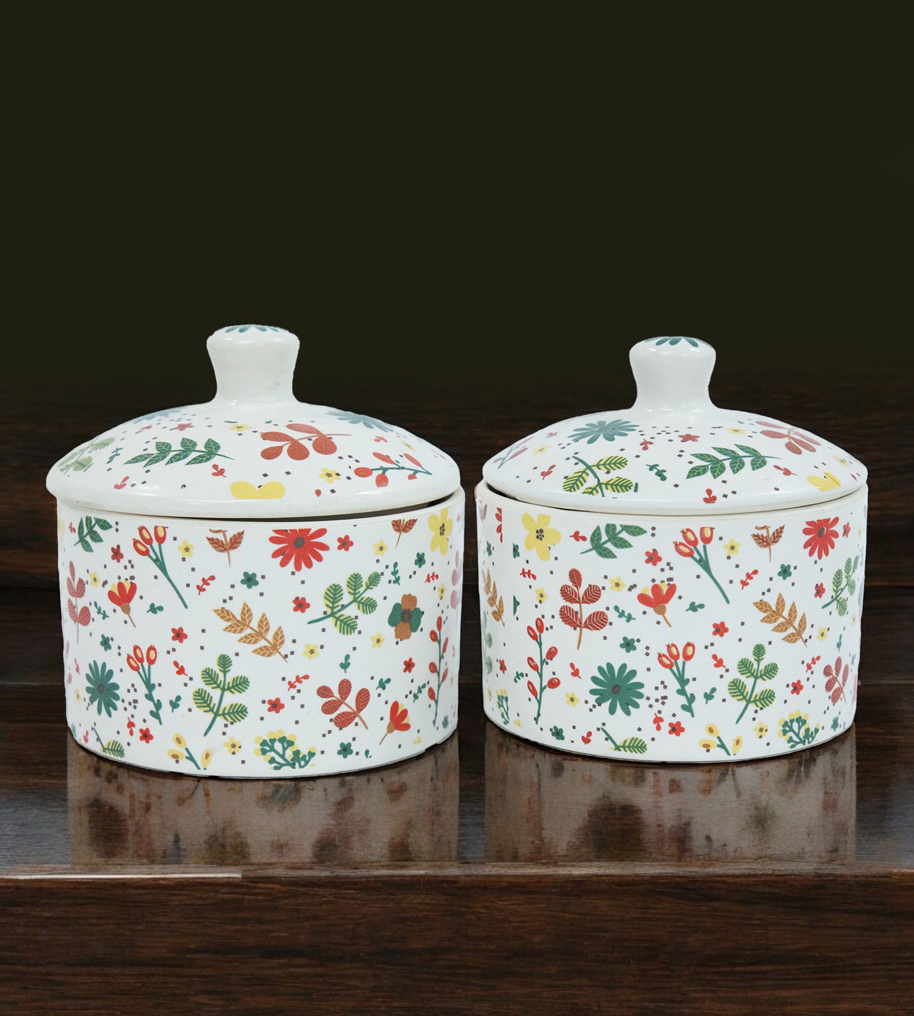 Versatile Ceramic Chutney & Pickle Jar With Lid - Set of 2
