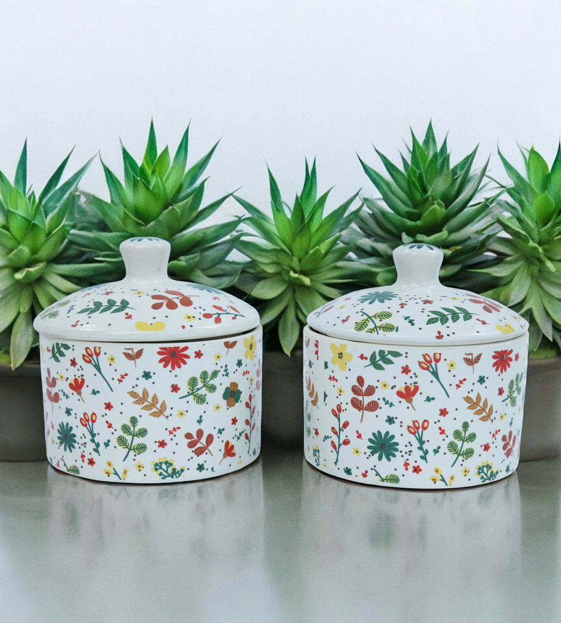 Versatile Ceramic Chutney & Pickle Jar With Lid - Set of 2
