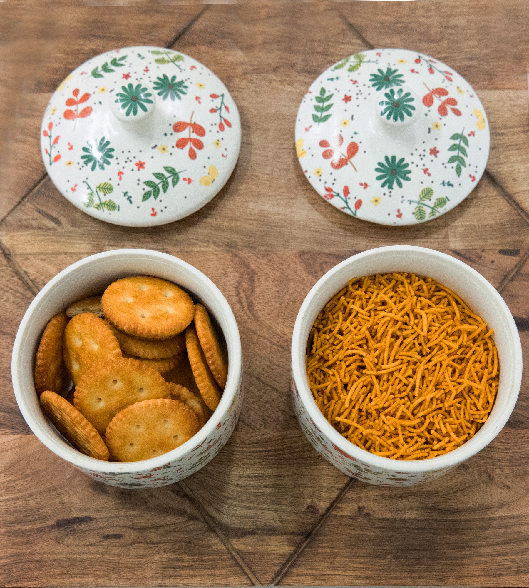 Versatile Ceramic Chutney & Pickle Jar With Lid - Set of 2