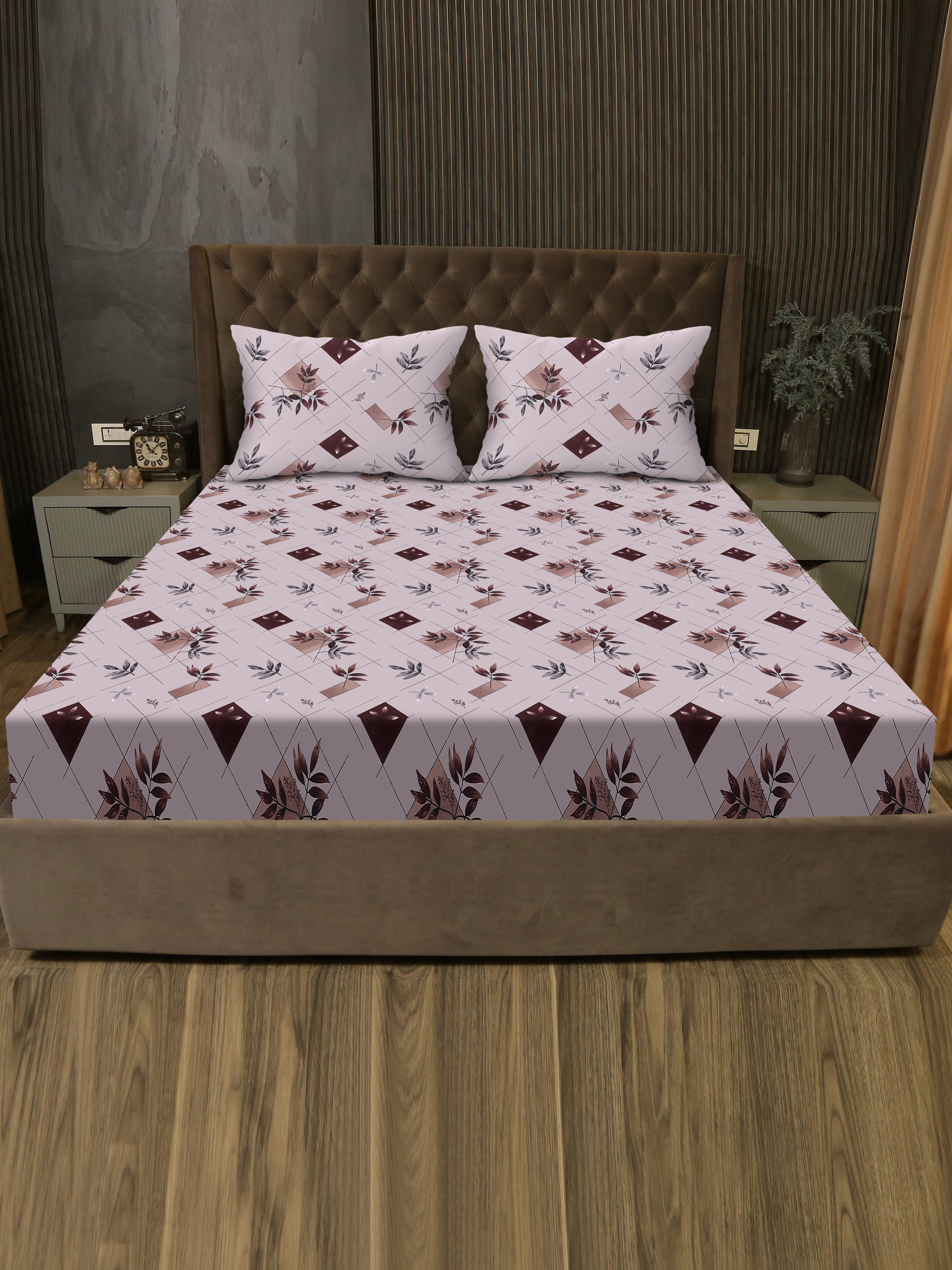 Cotton Flat Double Bed Bedsheet Breathable & Super Soft Fabric Pastel shade