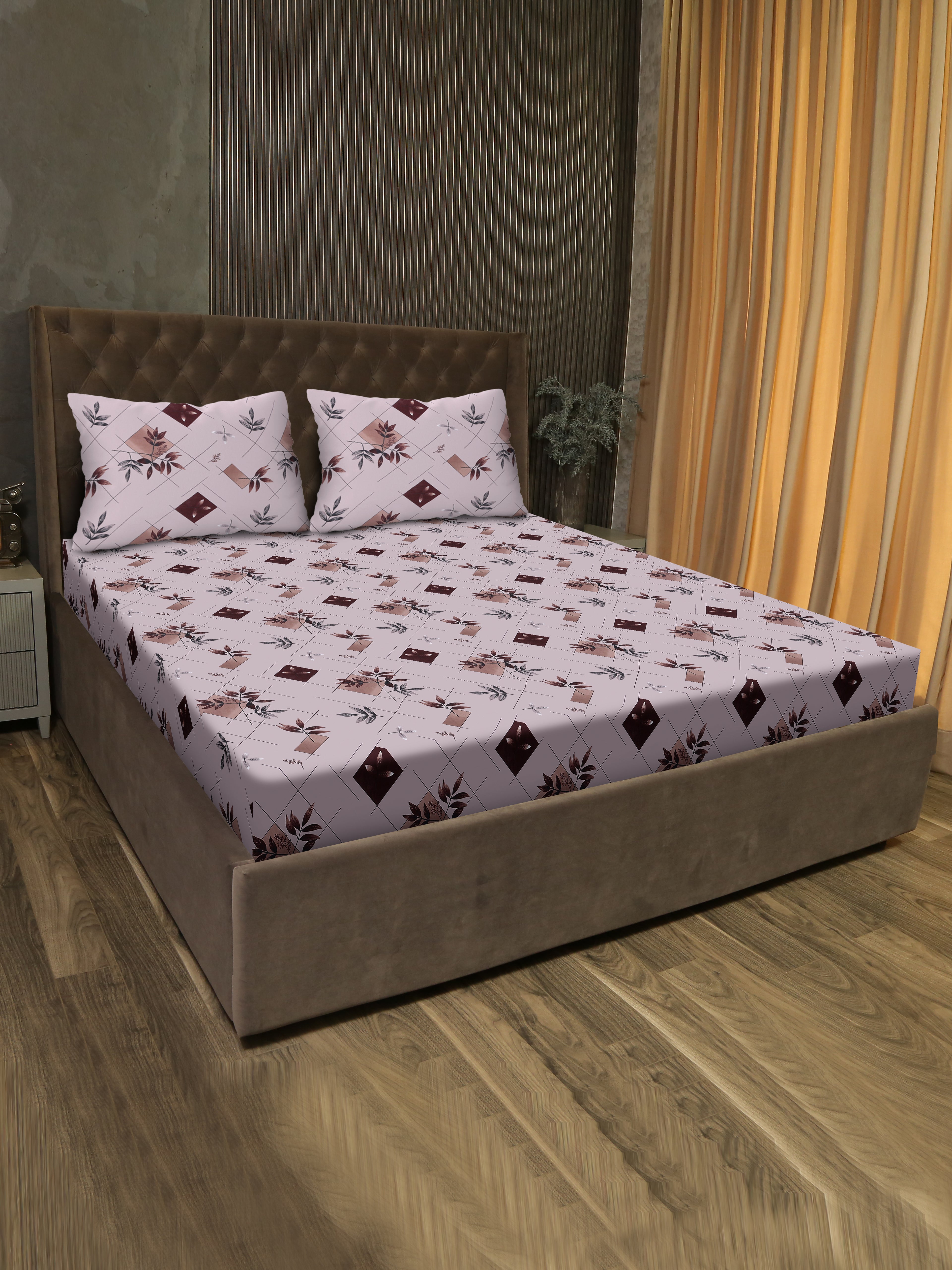 Cotton Flat Double Bed Bedsheet Breathable & Super Soft Fabric Pastel shade