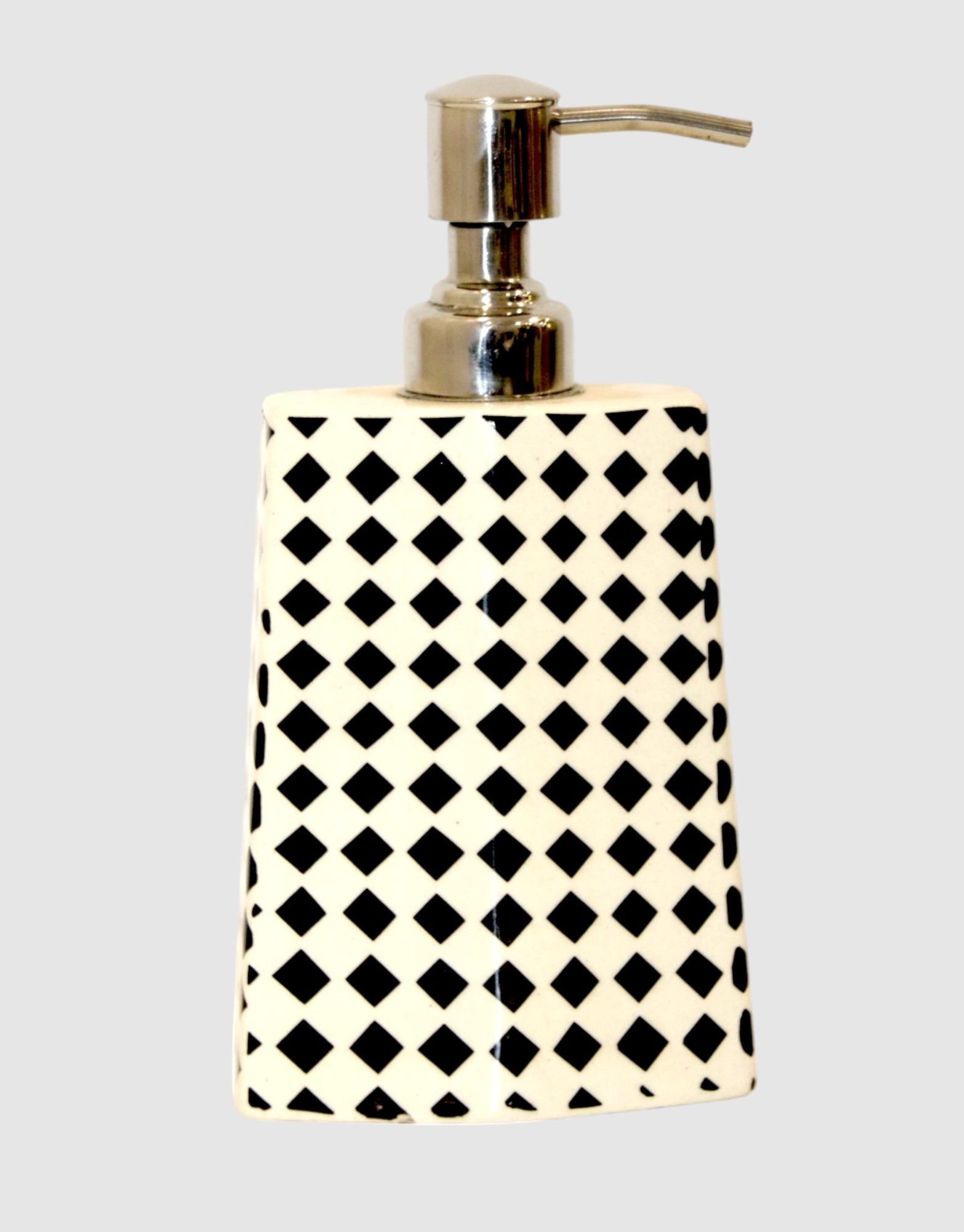 Ceramic Black & White Diamond Paint Bath Set of 3