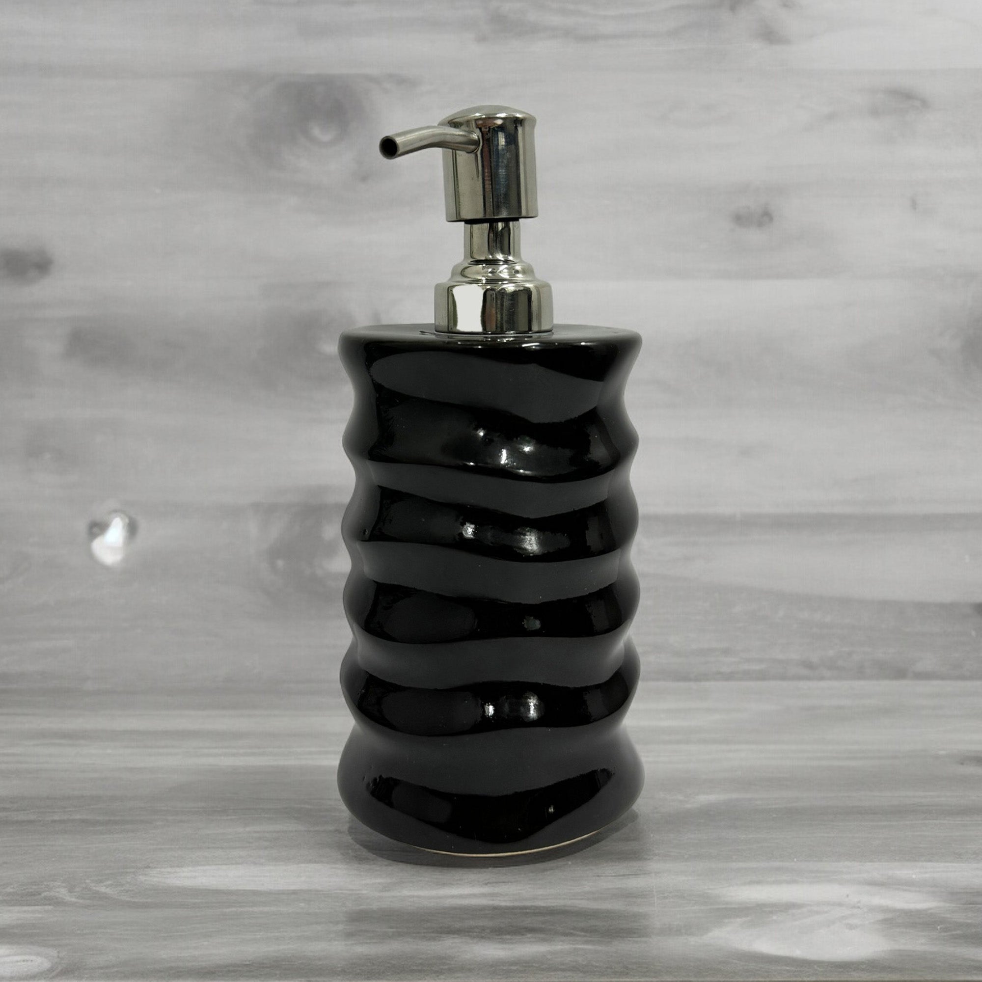 Refillable Ceramic Black Hand Soap Dispenser with Pump