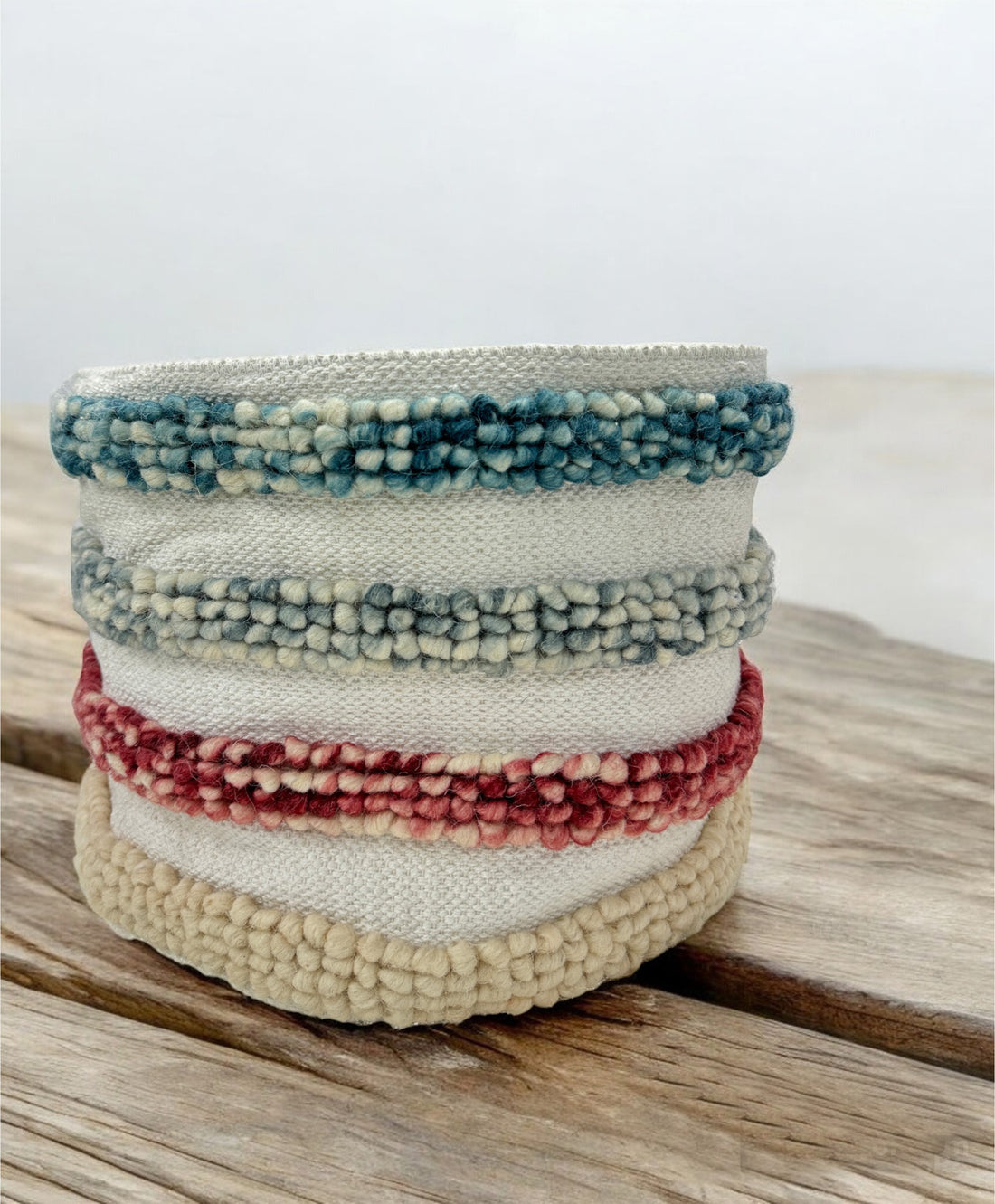 Multicolor Cotton Jute Organizer Laundry Basket