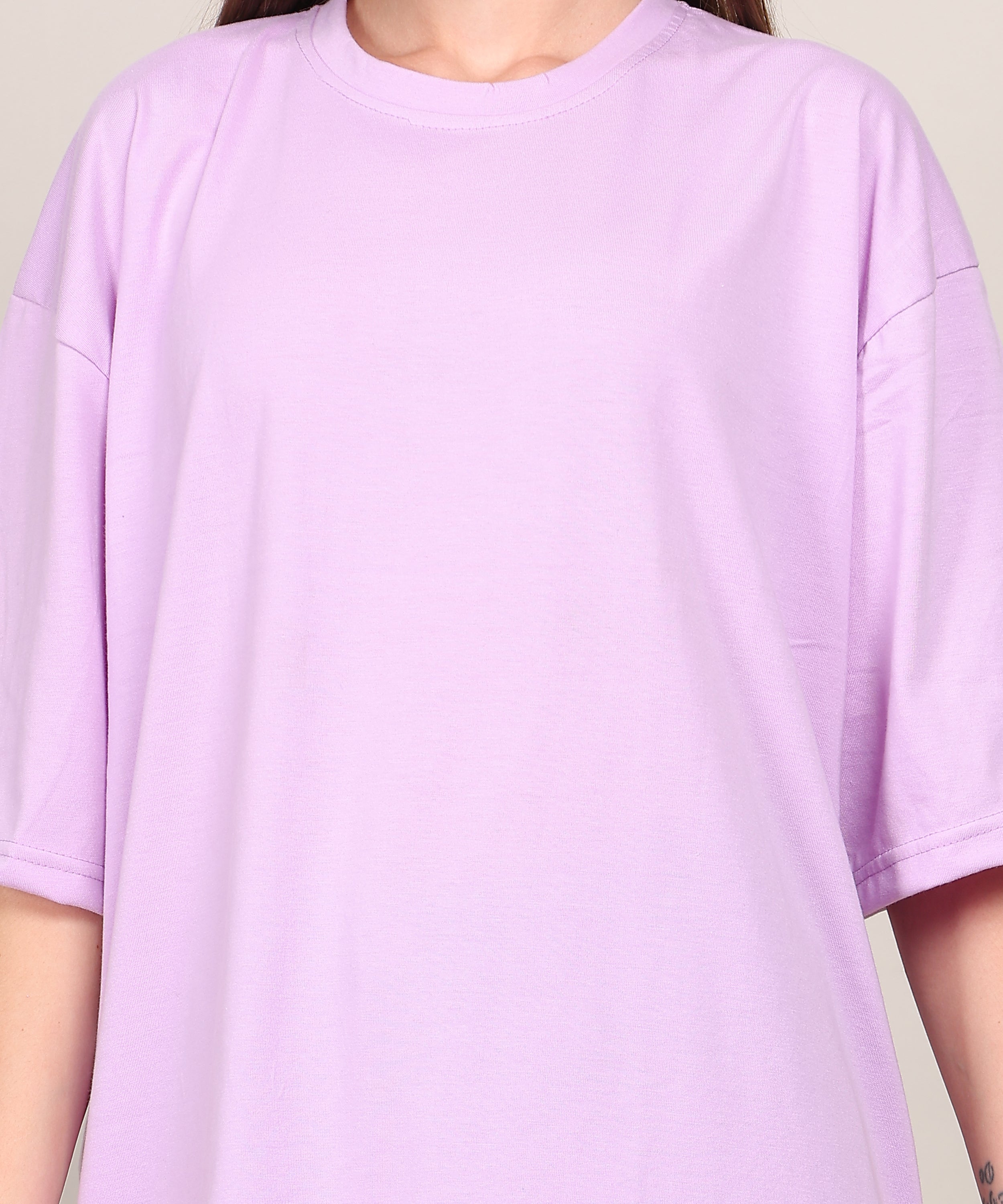 Purple Cotton Half Sleeve Oversized T-Shirt – Plain, Casual Fit, Ideal for Summer