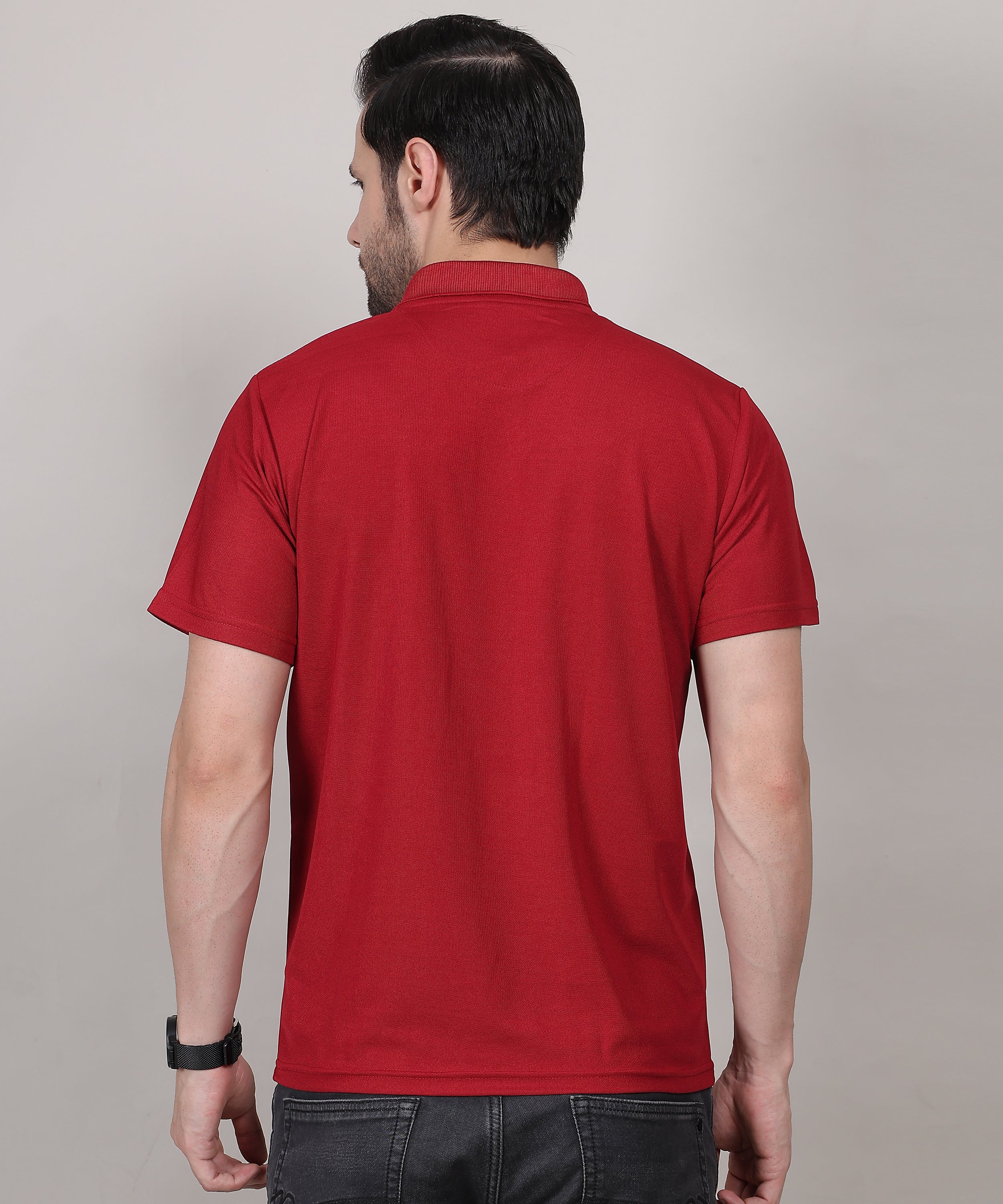 Classic Maroon Polo T-Shirt for Men – Collar Neck, Regular Fit