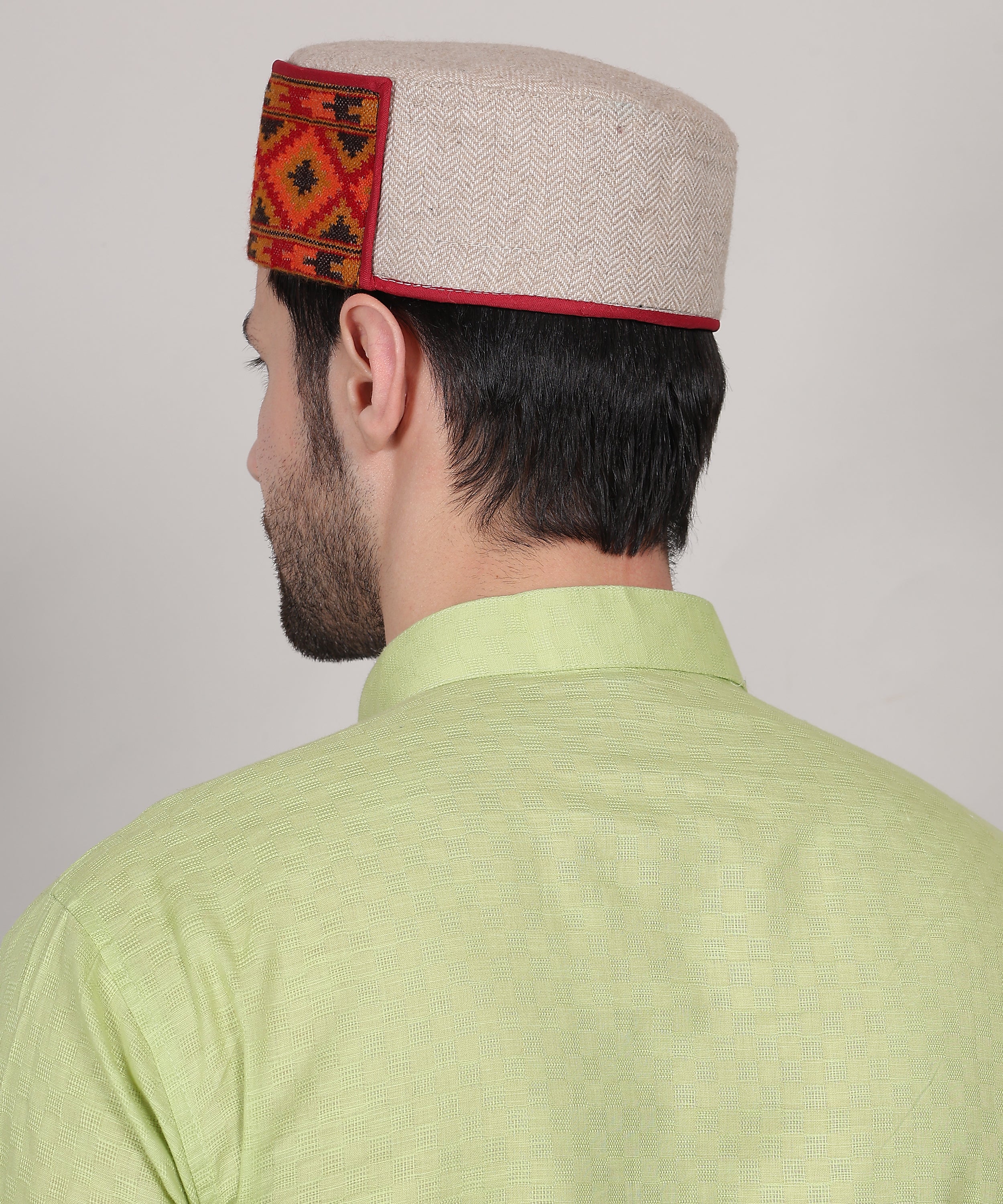 Pure Woollen Ivory Pahadi Topi – Authentic Kullu Kinnauri Himachali Cap for Every Occasion