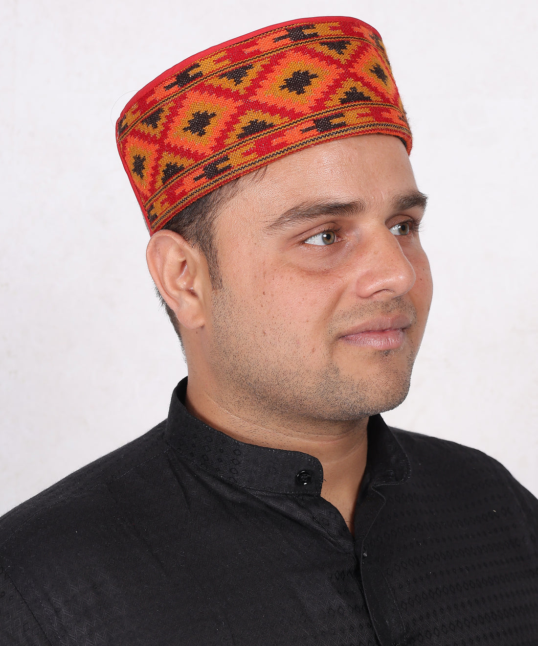 Kullu Kinnauri Handwoven Woollen Brown Topi – Ethnic Himachali Cap, Pahadi Style