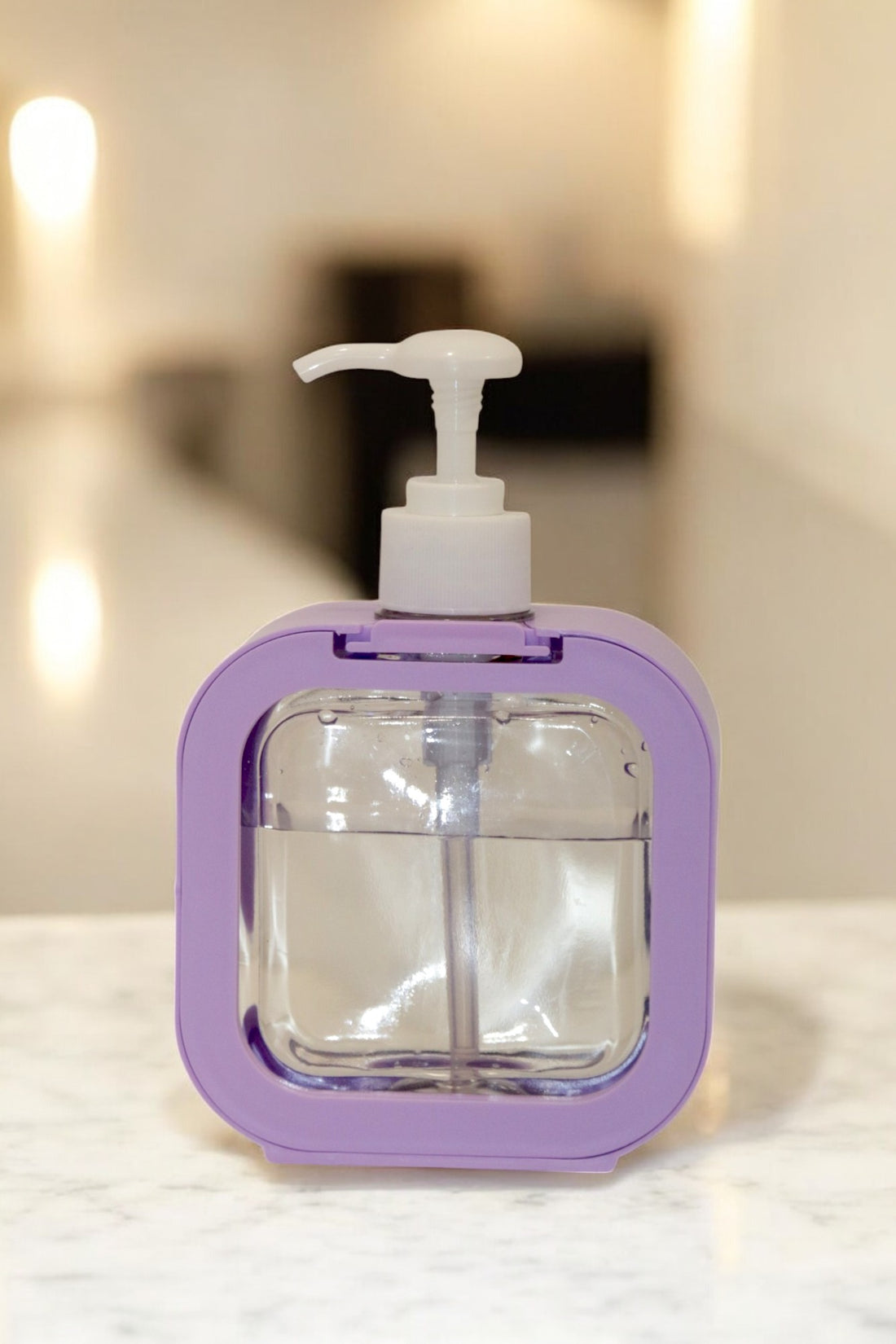 Refillable Purple Plastic Hand Soap Dispenser with Pump