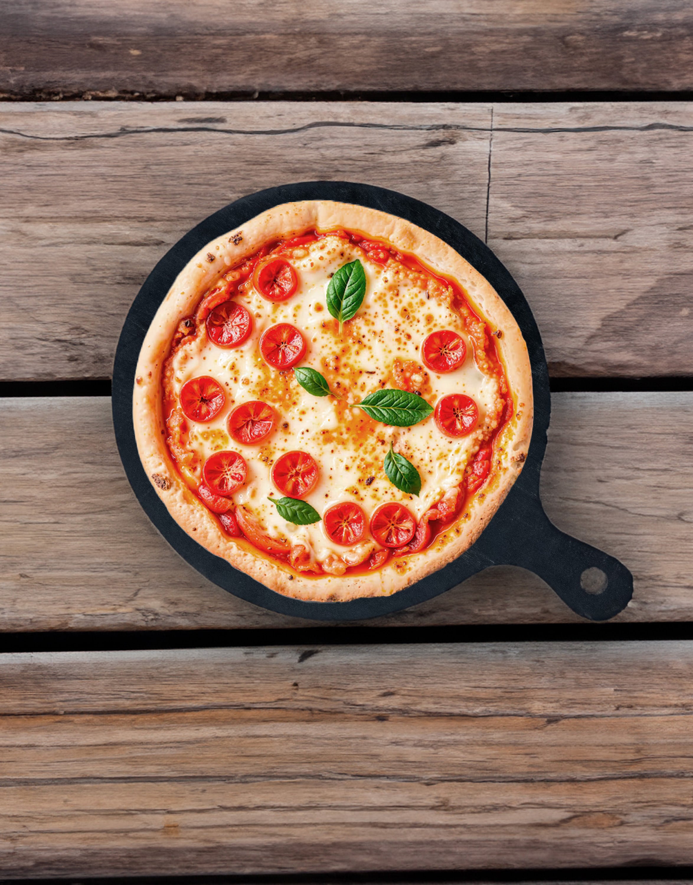 Elegant Black Wooden Pizza Tray