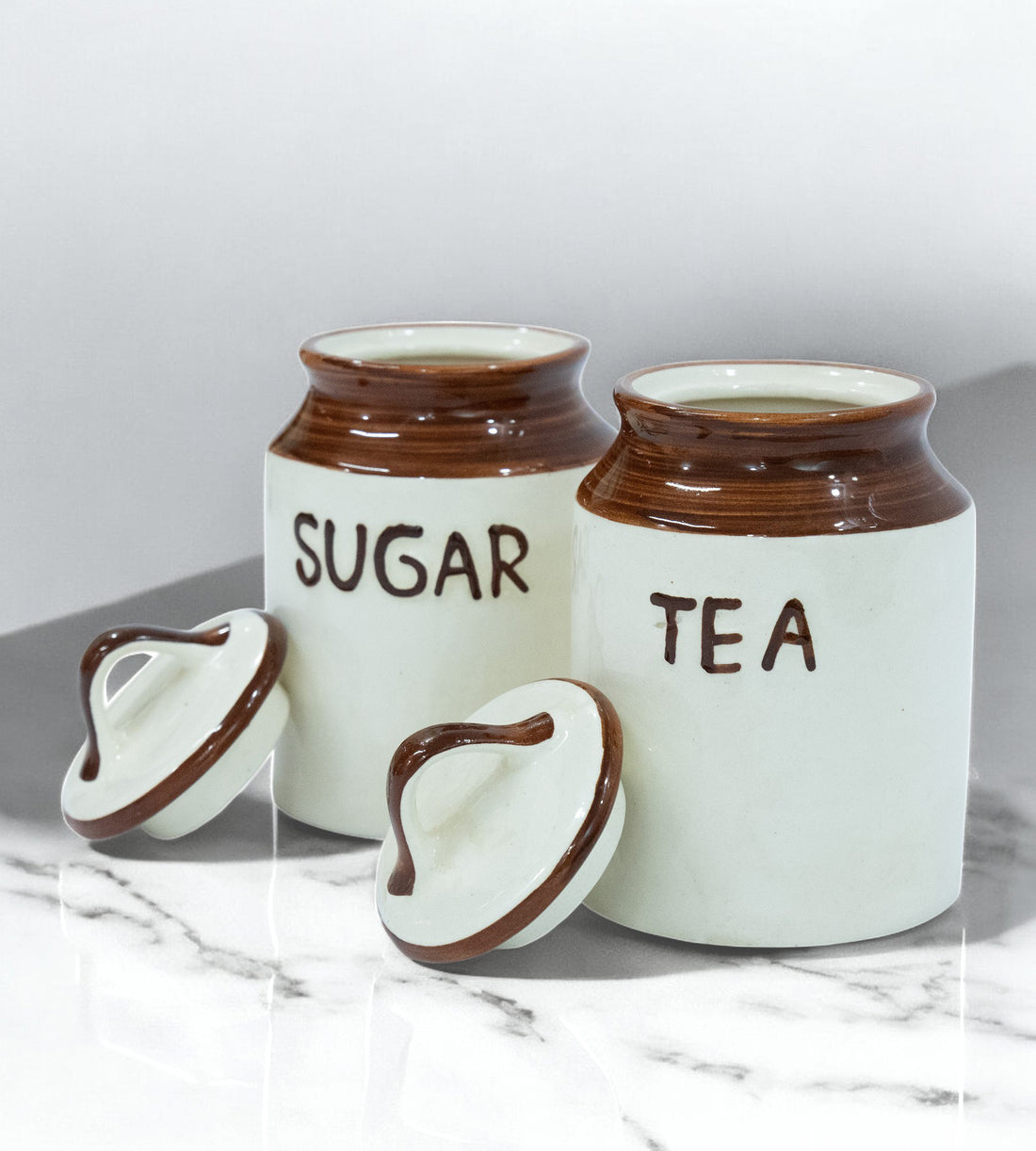 Ceramic Tea & Sugar containers - Pack of 2
