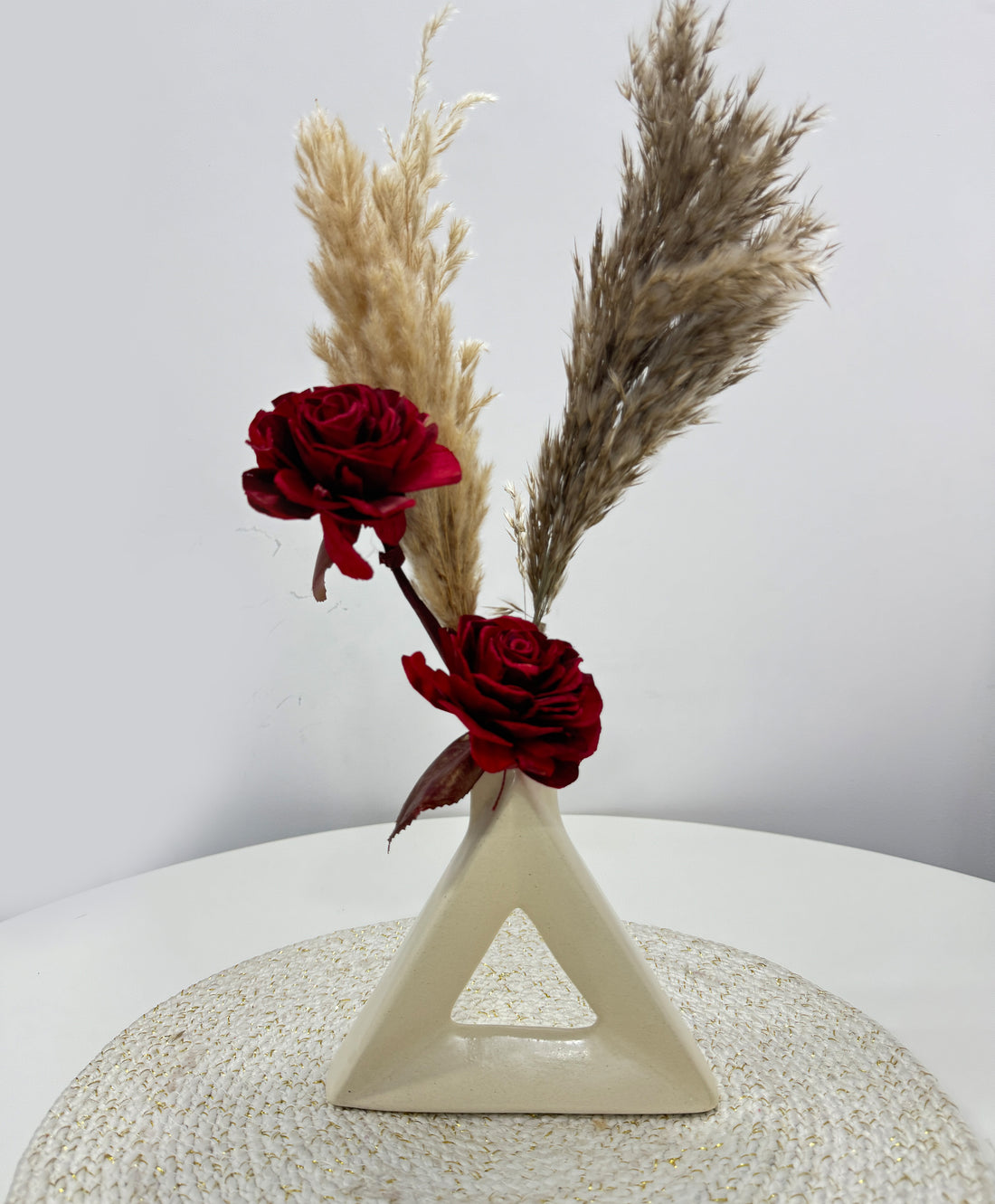 White Ceramic Celestial Symphony Vase for Home Décor