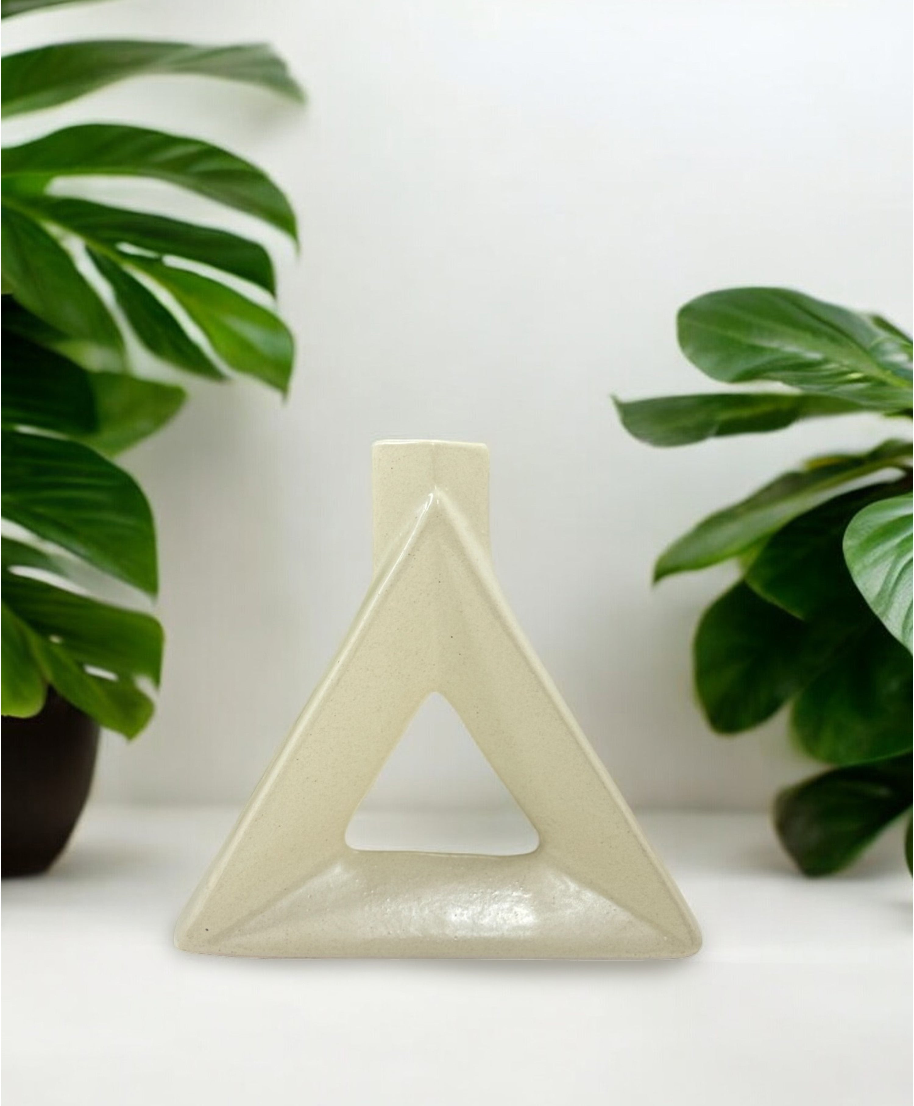 White Ceramic Celestial Symphony Vase for Home Décor