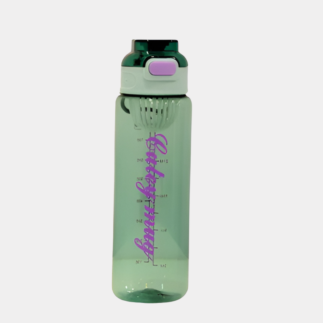 Classic Transparent Green Alkaline Water Bottle with Filter Mesh for Summer