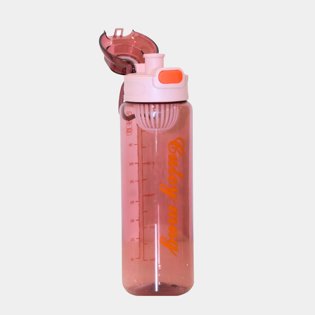 Red Transparent Alkaline Water Bottle with Filter Mesh