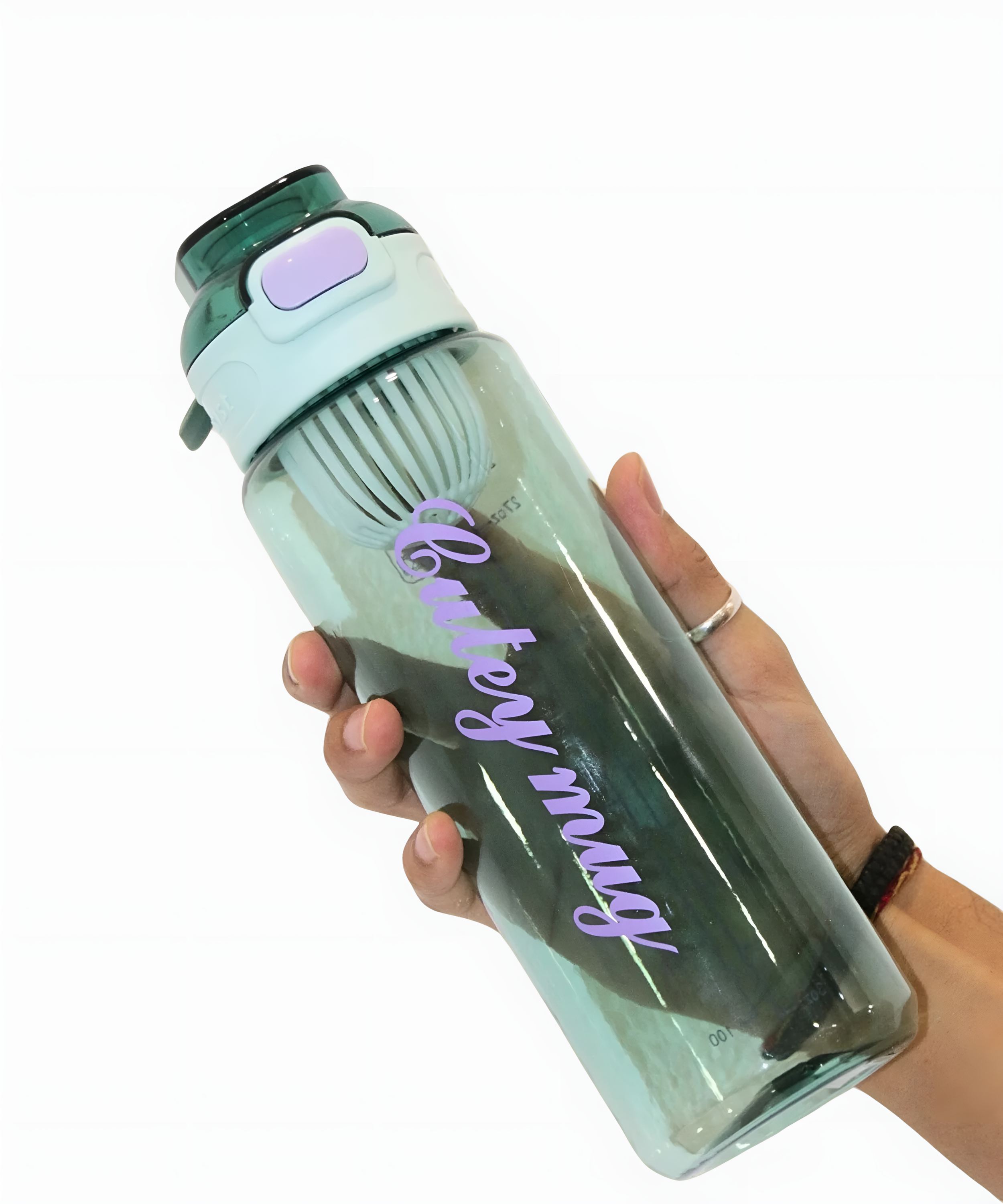 Classic Transparent Green Alkaline Water Bottle with Filter Mesh for Summer