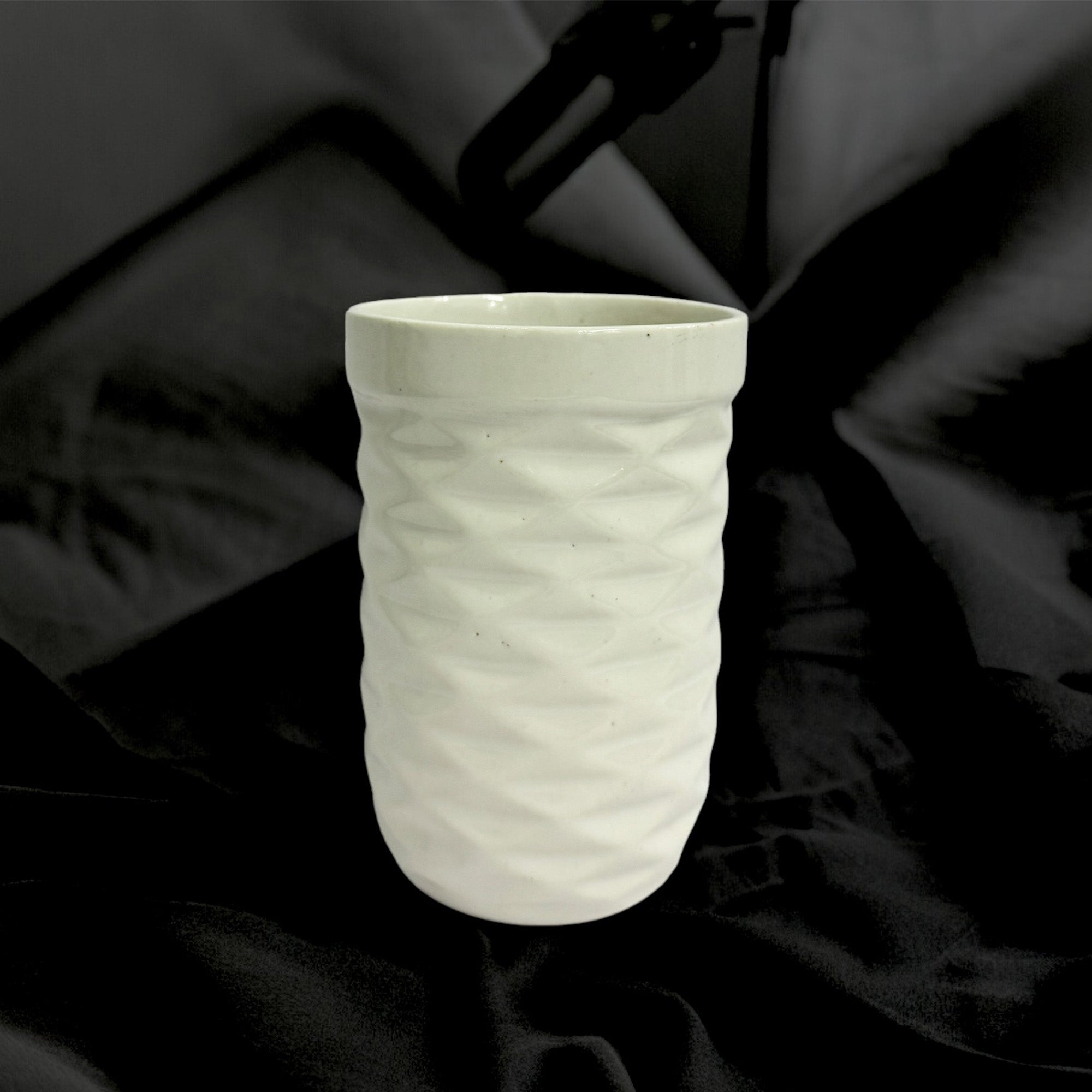 Glossy Ceramic White Multipurpose Brush Holder Stand