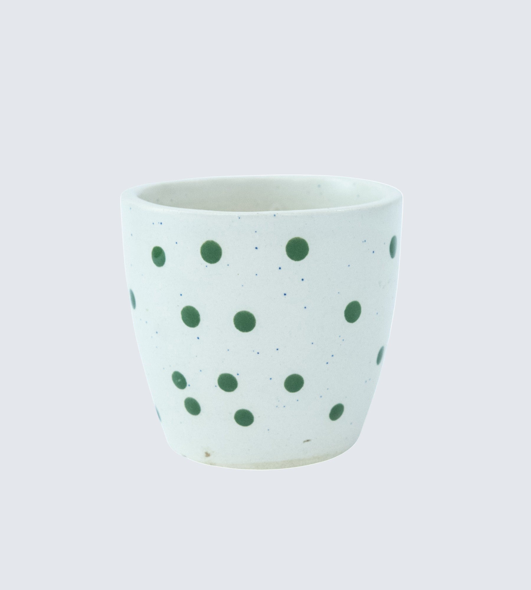 White Green Dotted Ceramic Small Planter