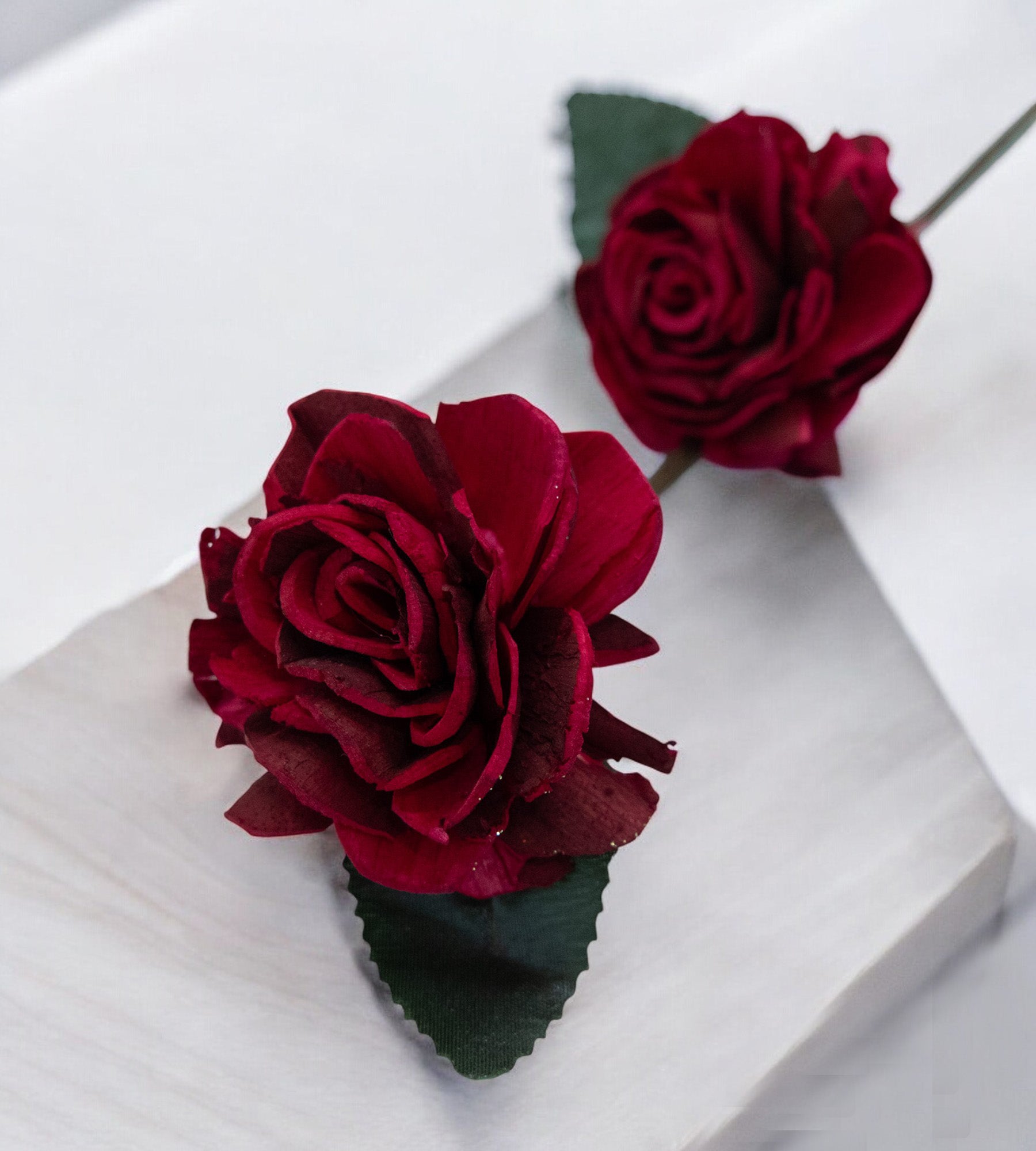Elegant Red & Black Rose & Dried Barn Potter Stick Flower Bunches