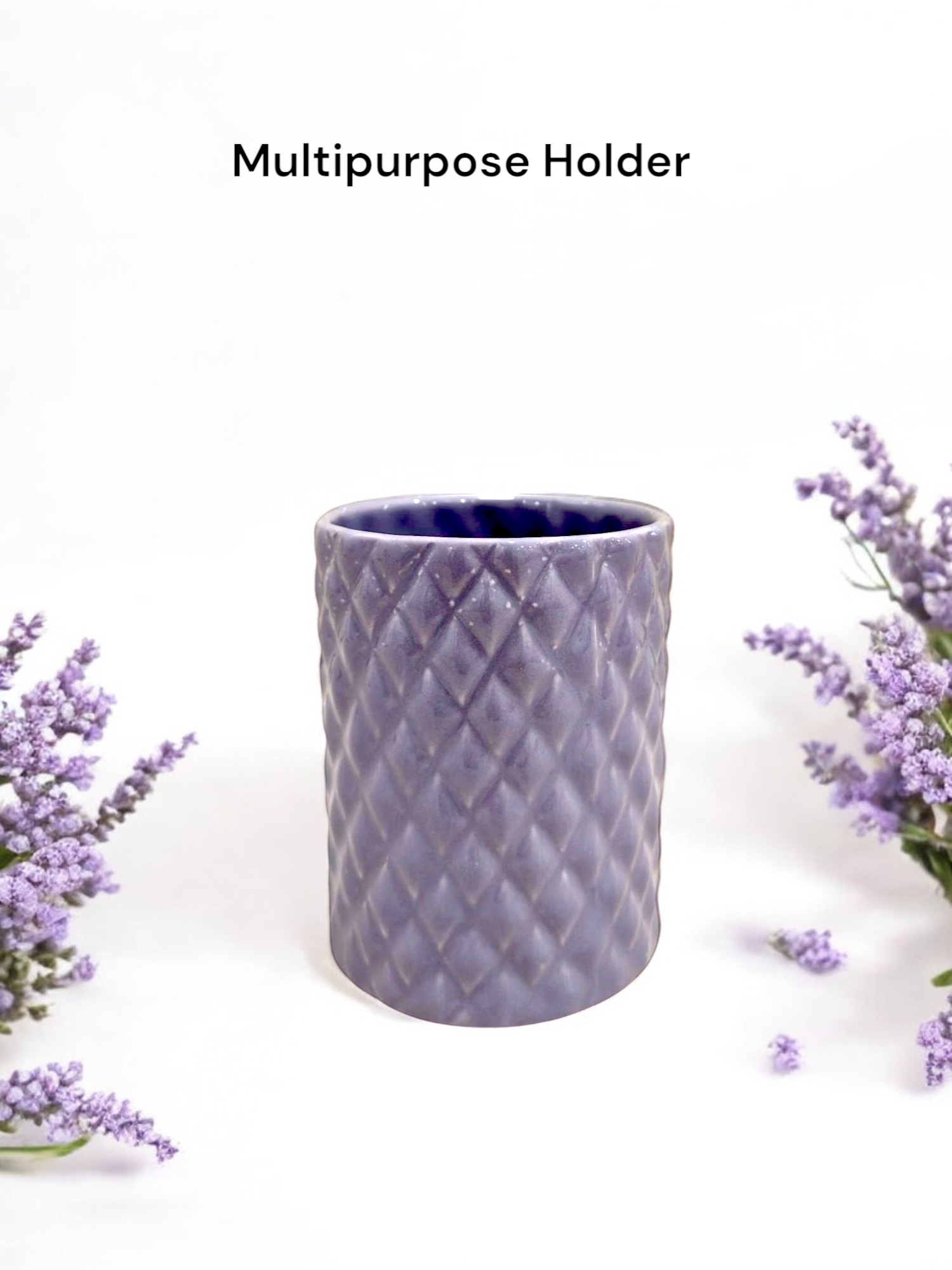 Glossy Lavender Ceramic Bath Set of 3