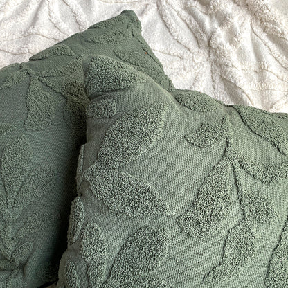 Green Cotton Cheer Tufted Cushion with cover- Set of 2