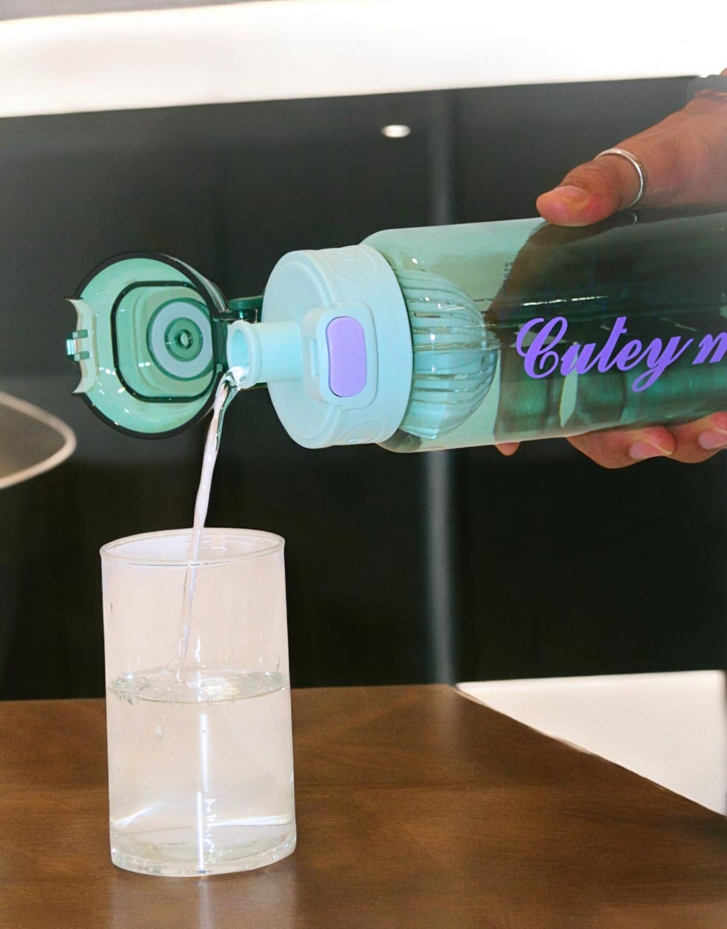 Classic Transparent Green Alkaline Water Bottle with Filter Mesh for Summer