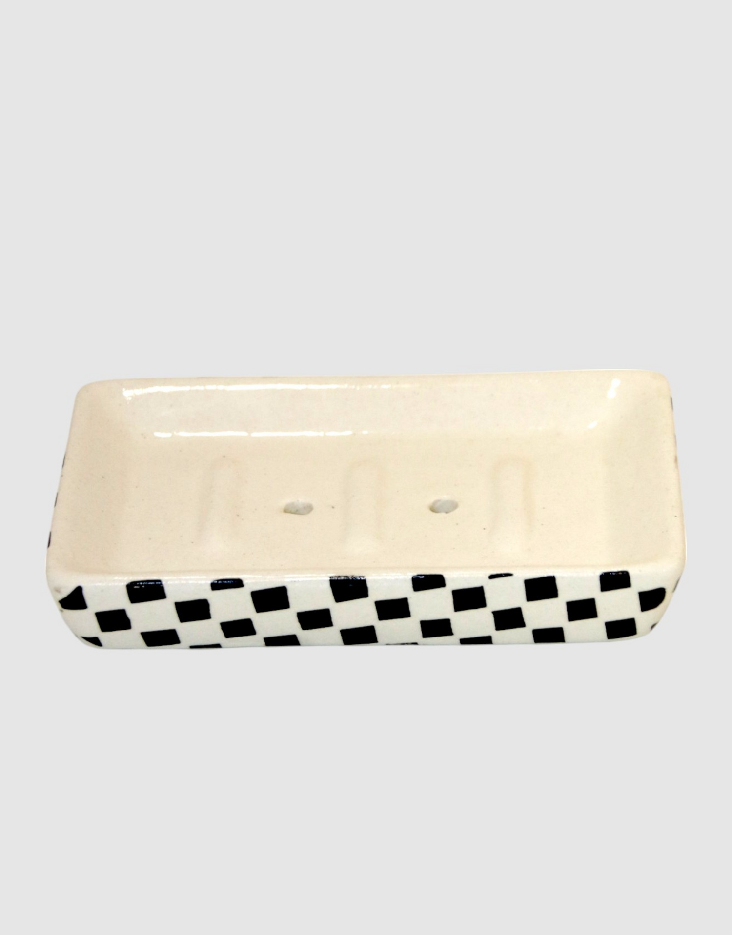Ceramic Black &amp; White Diamond Paint Bath Set of 3