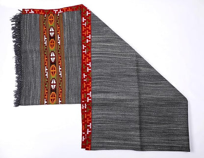 Pure Yak Wool Kullu Himachali Black Shawl