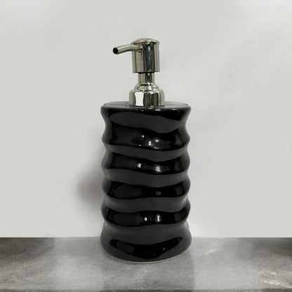 Refillable Ceramic Black Hand Soap Dispenser with Pump