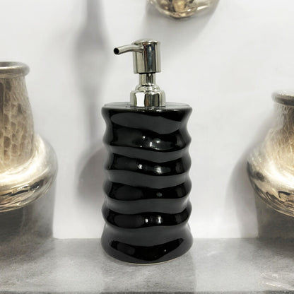 Refillable Ceramic Black Hand Soap Dispenser with Pump