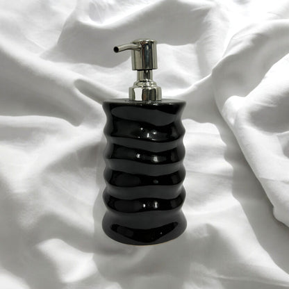 Refillable Ceramic Black Hand Soap Dispenser with Pump