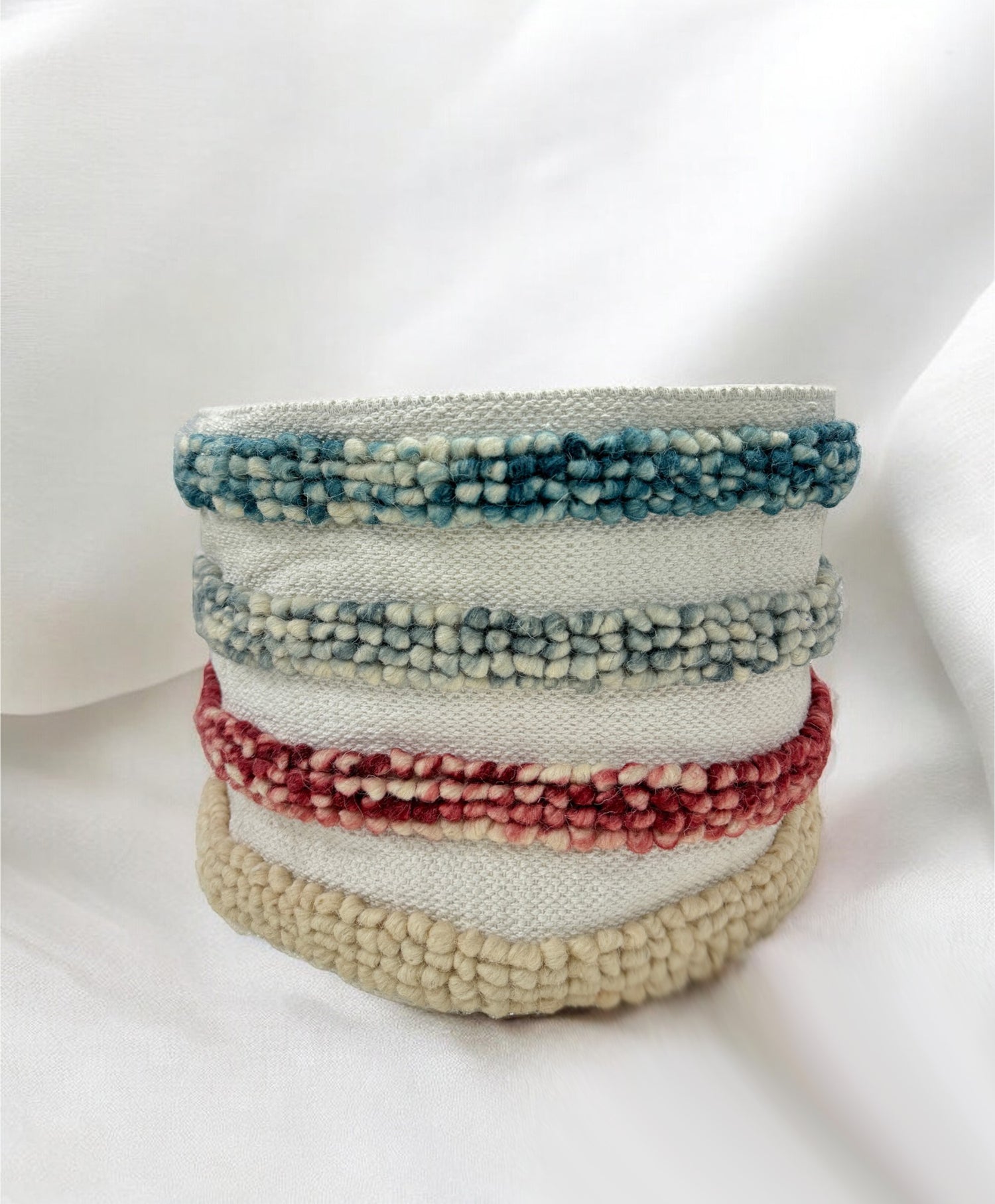 Multicolor Cotton Jute Organizer Laundry Basket