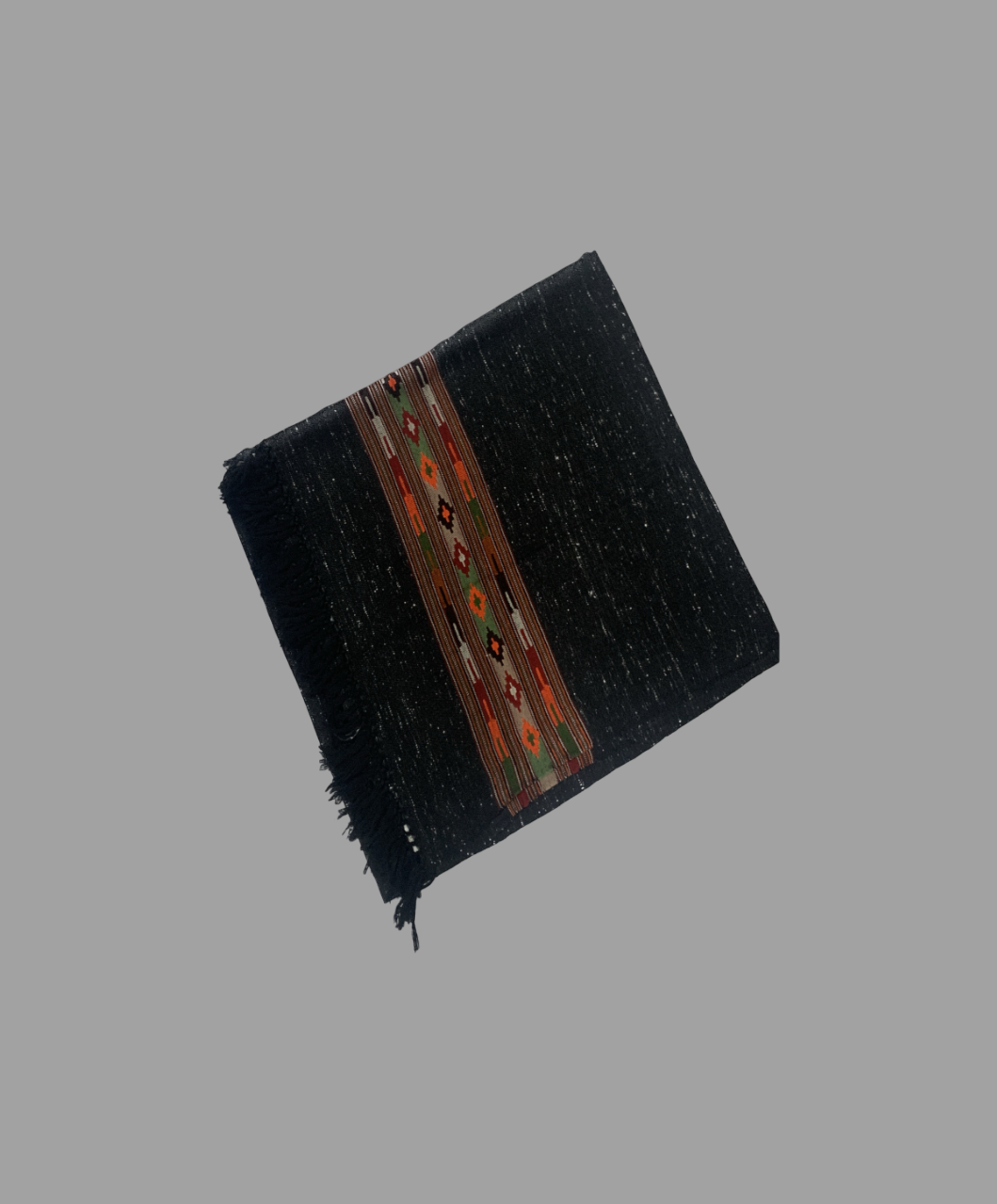 Black Yak Wool Shawl – Authentic Kullu Handwoven Tradition