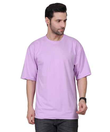 Casual Oversized T-Shirt for Men – Purple Cotton, Half Sleeves, Summer Essential