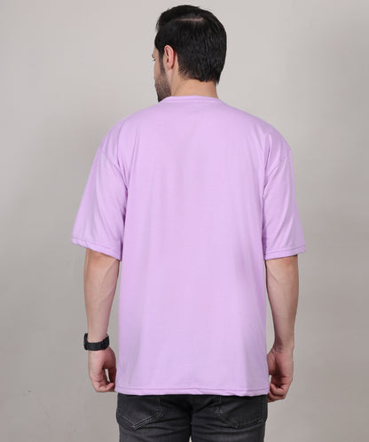 Casual Oversized T-Shirt for Men – Purple Cotton, Half Sleeves, Summer Essential