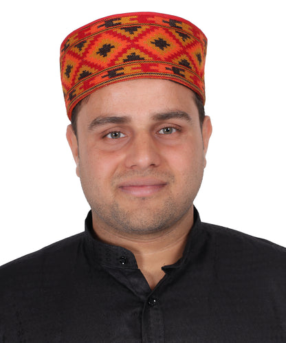 Kullu Kinnauri Handwoven Woollen Brown Topi – Ethnic Himachali Cap, Pahadi Style