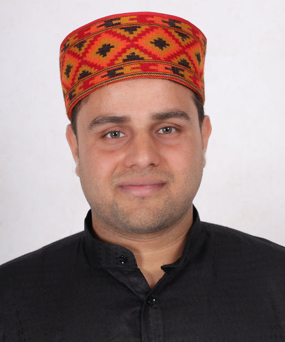 Kullu Kinnauri Handwoven Woollen Brown Topi – Ethnic Himachali Cap, Pahadi Style
