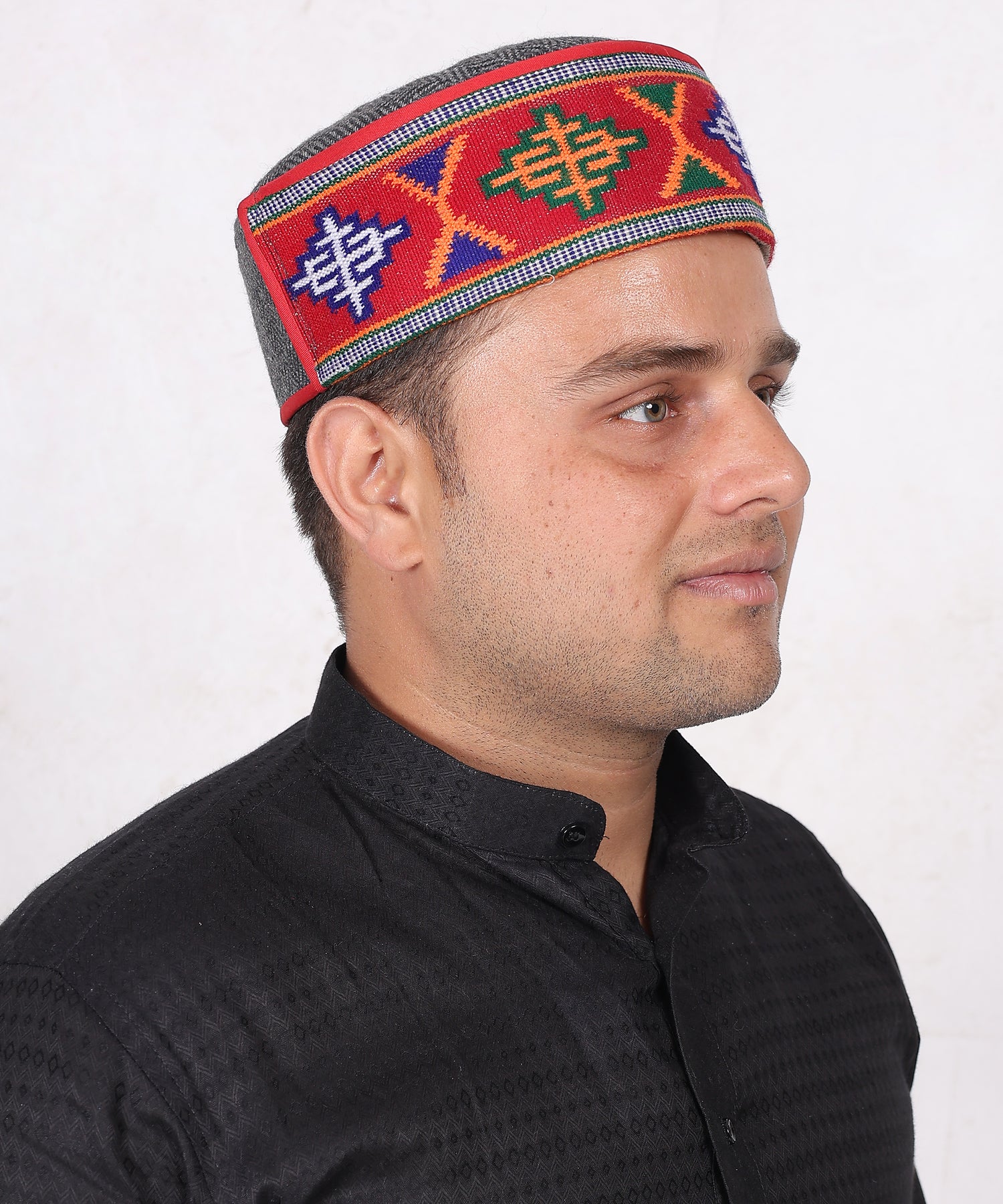 Traditional Himachali Wool Grey Cap – Kullu Kinnauri Pahadi Topi, Handcrafted in Wool