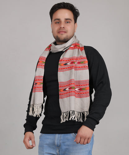 Handwoven Kullu Pure Woollen Light Grey Muffler