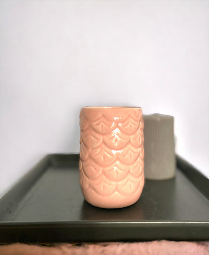 Glossy Pink Ceramic Bath Set of 3