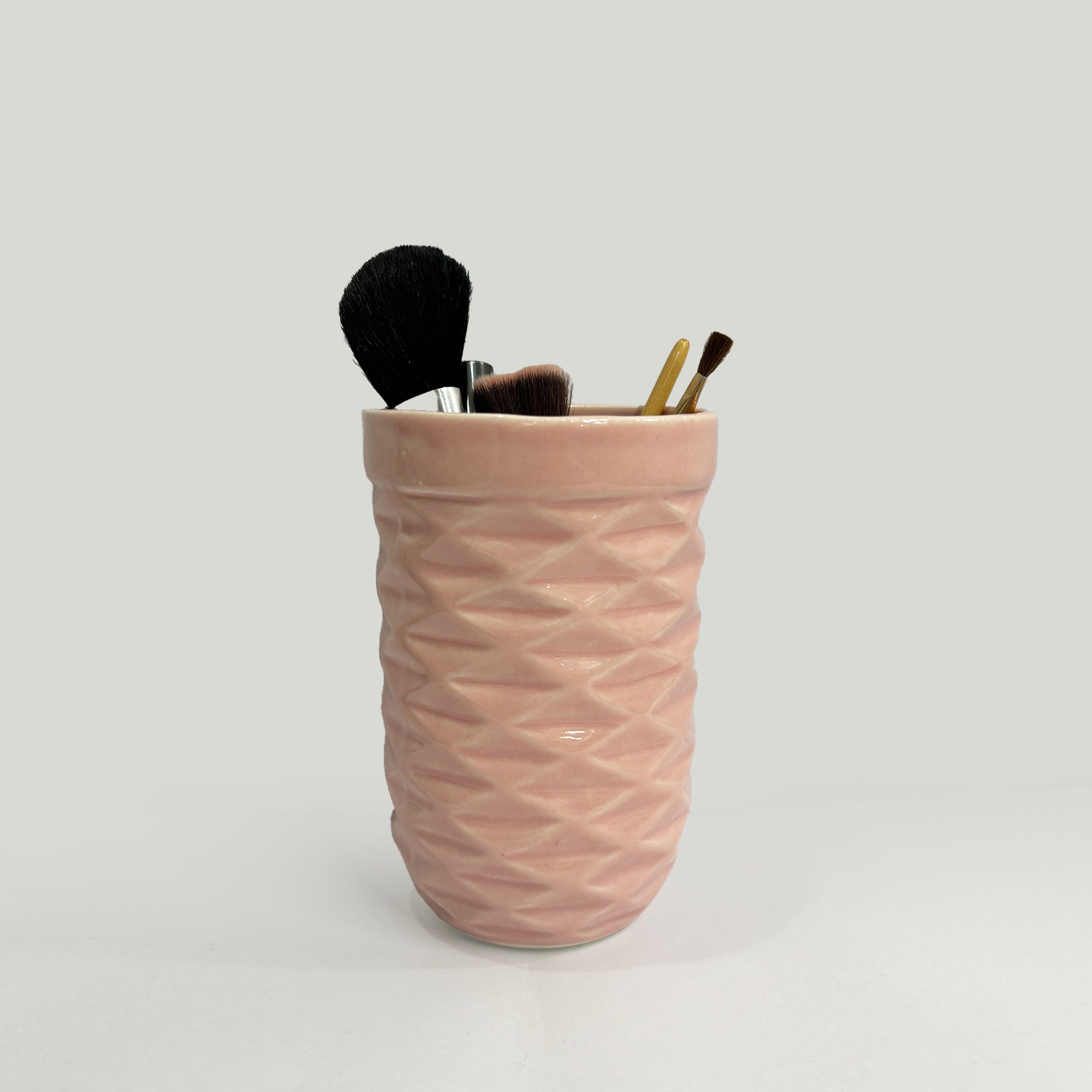 Stylish Pink Ceramic Multipurpose Toothbrush Holder Stand