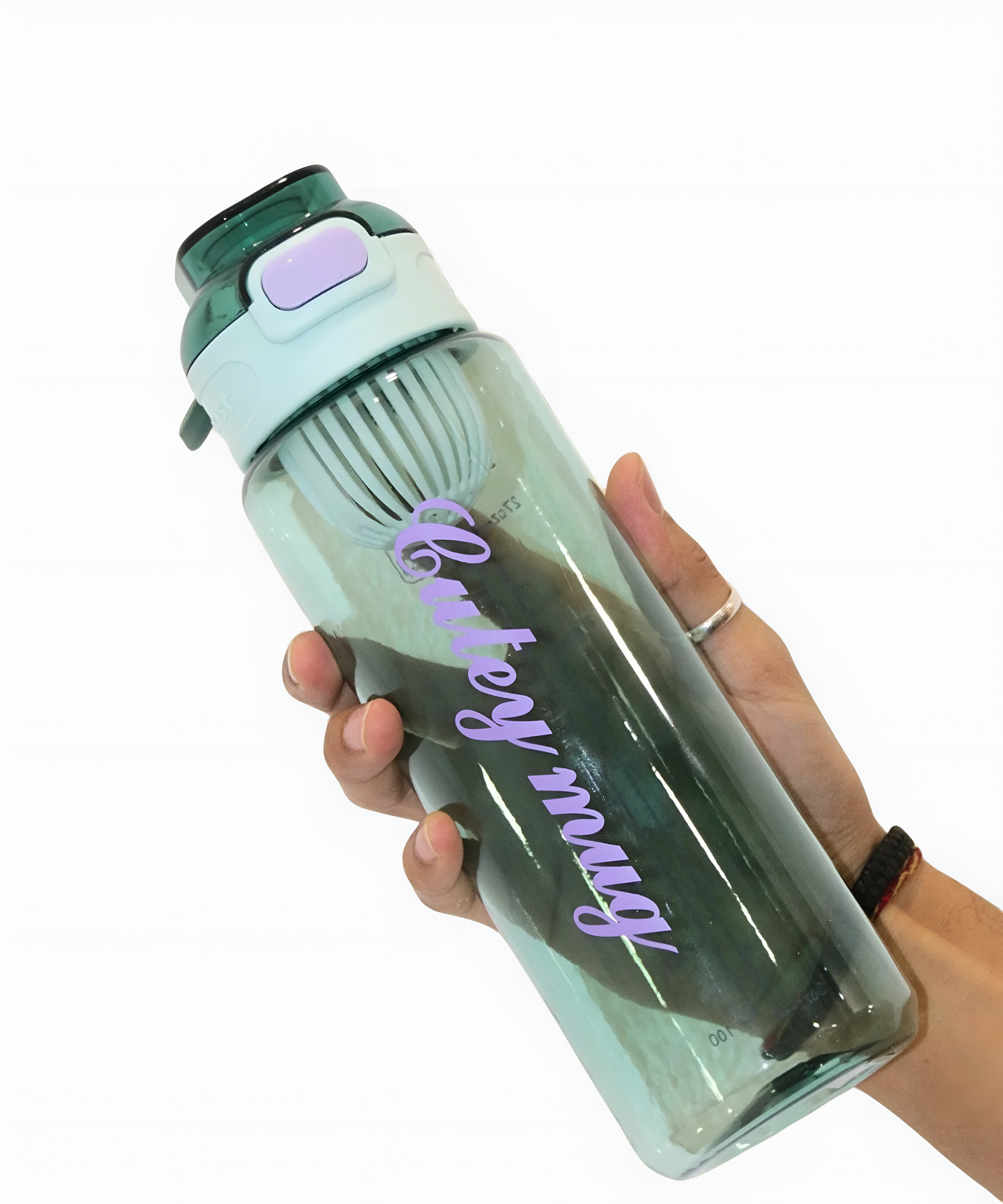 Classic Transparent Green Alkaline Water Bottle with Filter Mesh for Summer