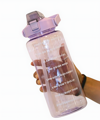 Purple 2-Ltr Sports Water Bottle Leak Proof with Handle and Straw