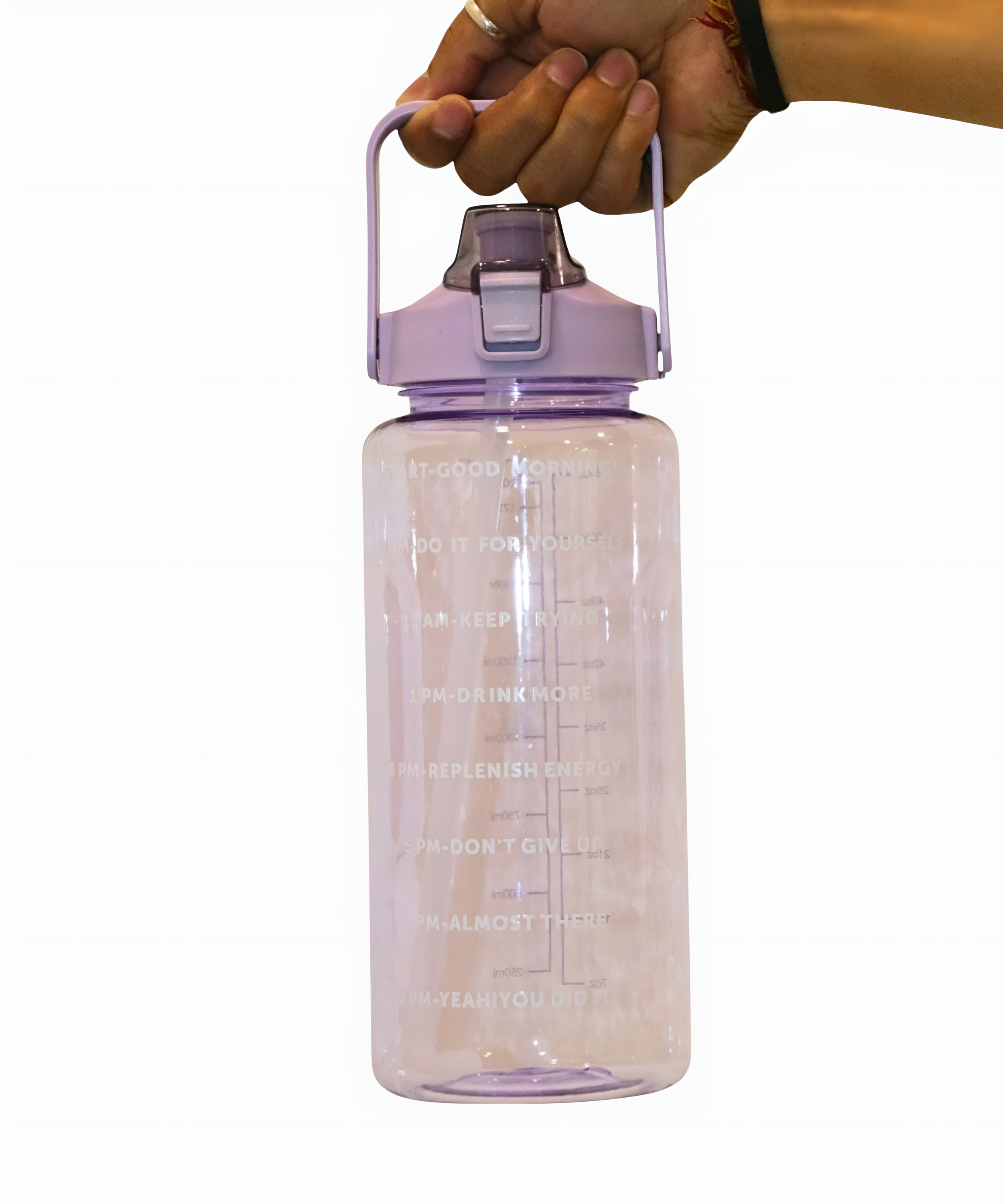 Purple 2-Ltr Sports Water Bottle Leak Proof with Handle and Straw
