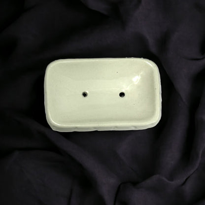 Elegant White Ceramic Soap Dish Tray