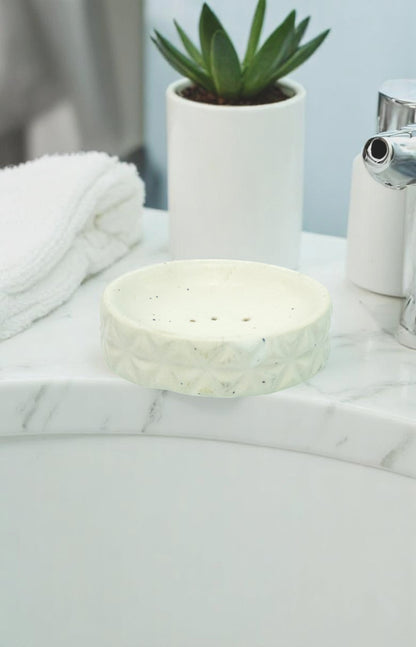 Chic Modern Cearmic White Bath Set of 3